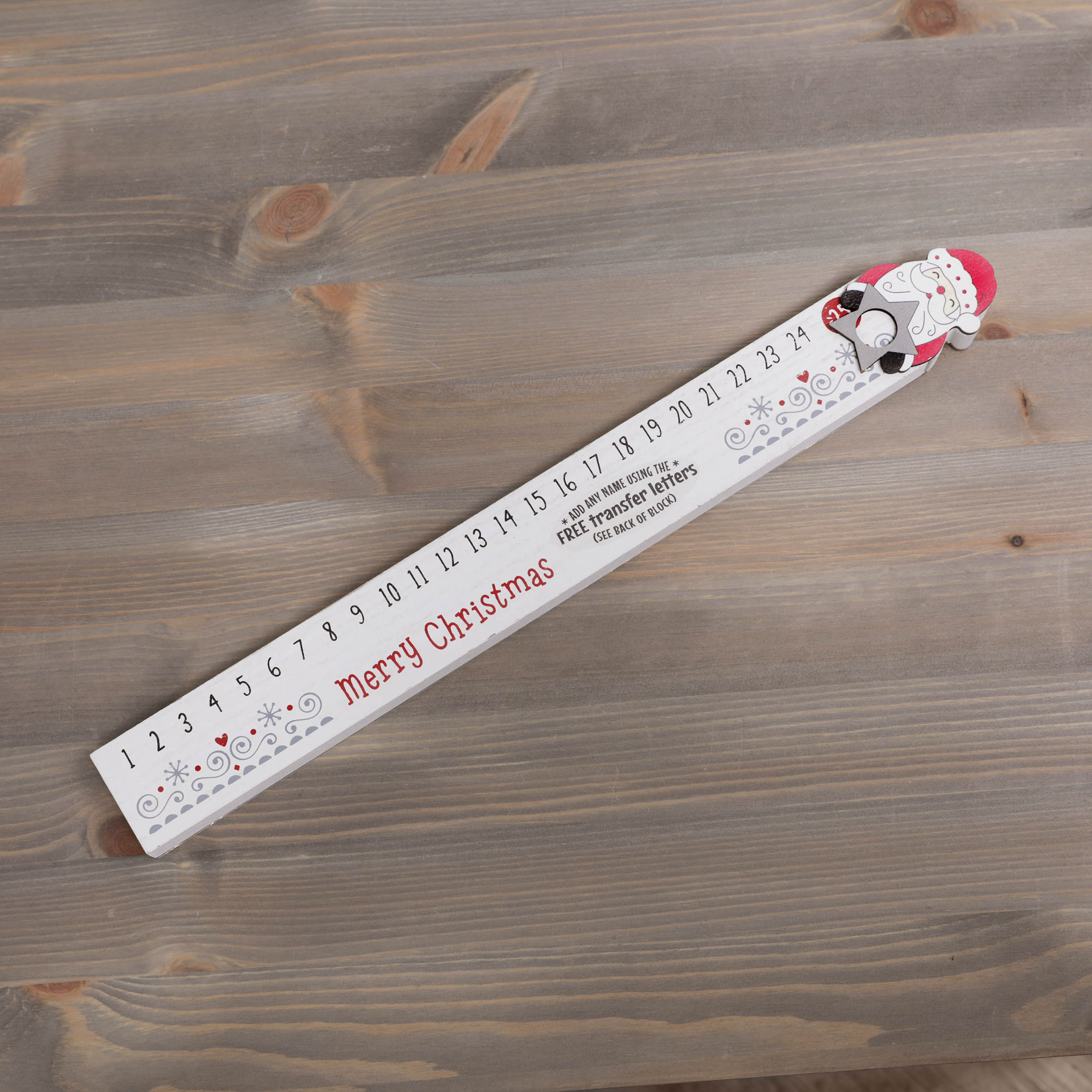 Wooden Santa's Christmas Countdown - Various Colours Available