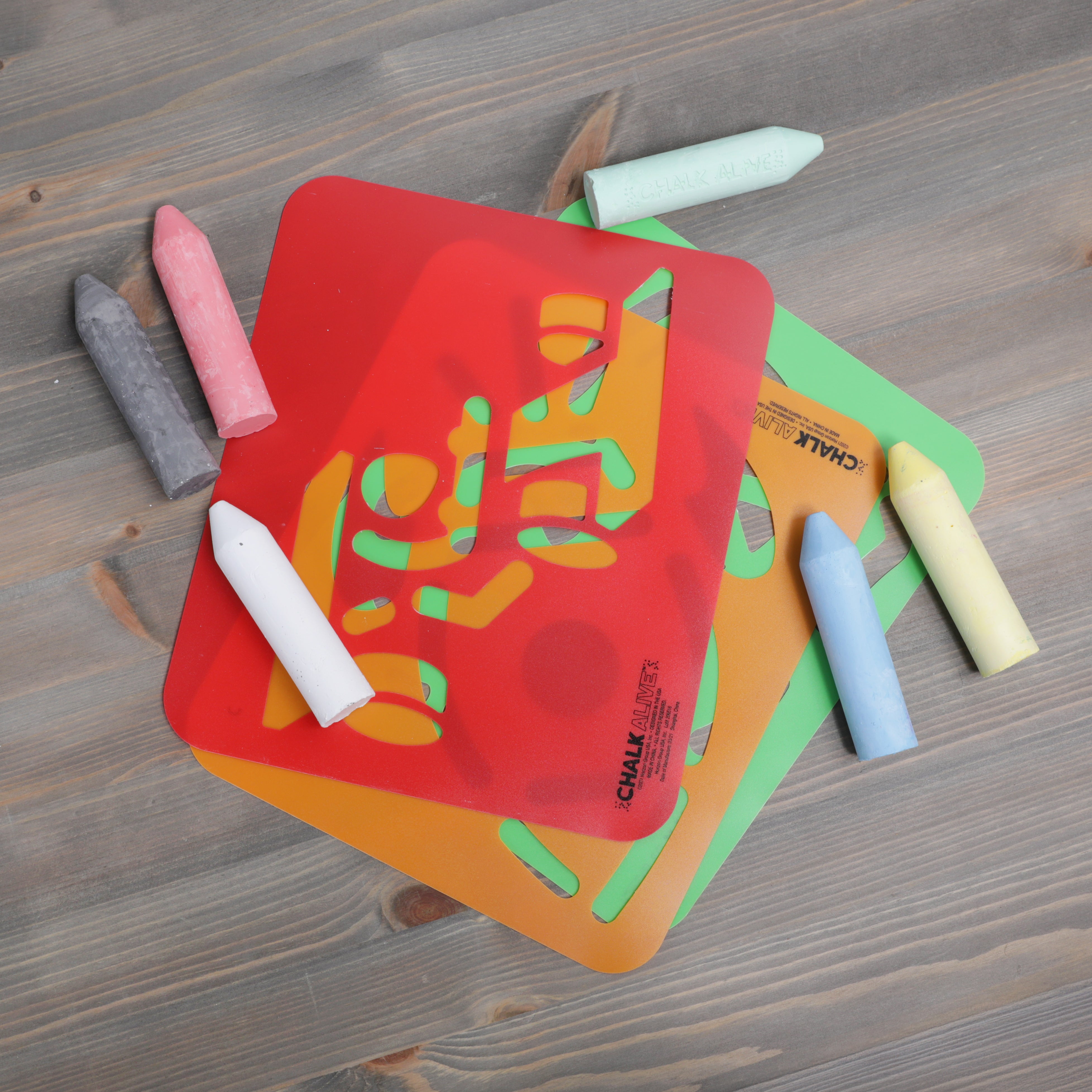 Chalk Alive Floor Display Rocket Racecar Dinosaur Kit