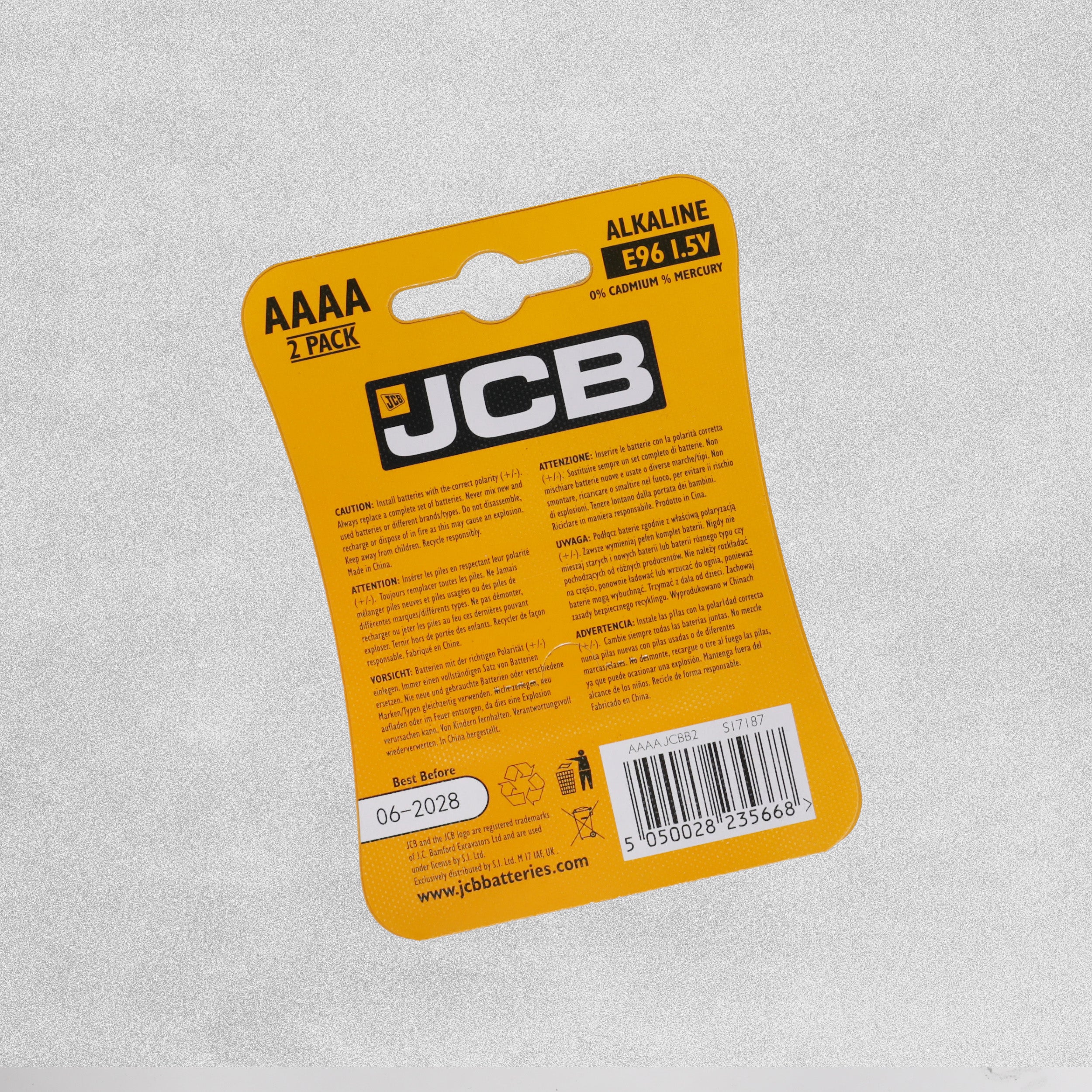 Batteries AAAA Alkaline 2 pack JCB