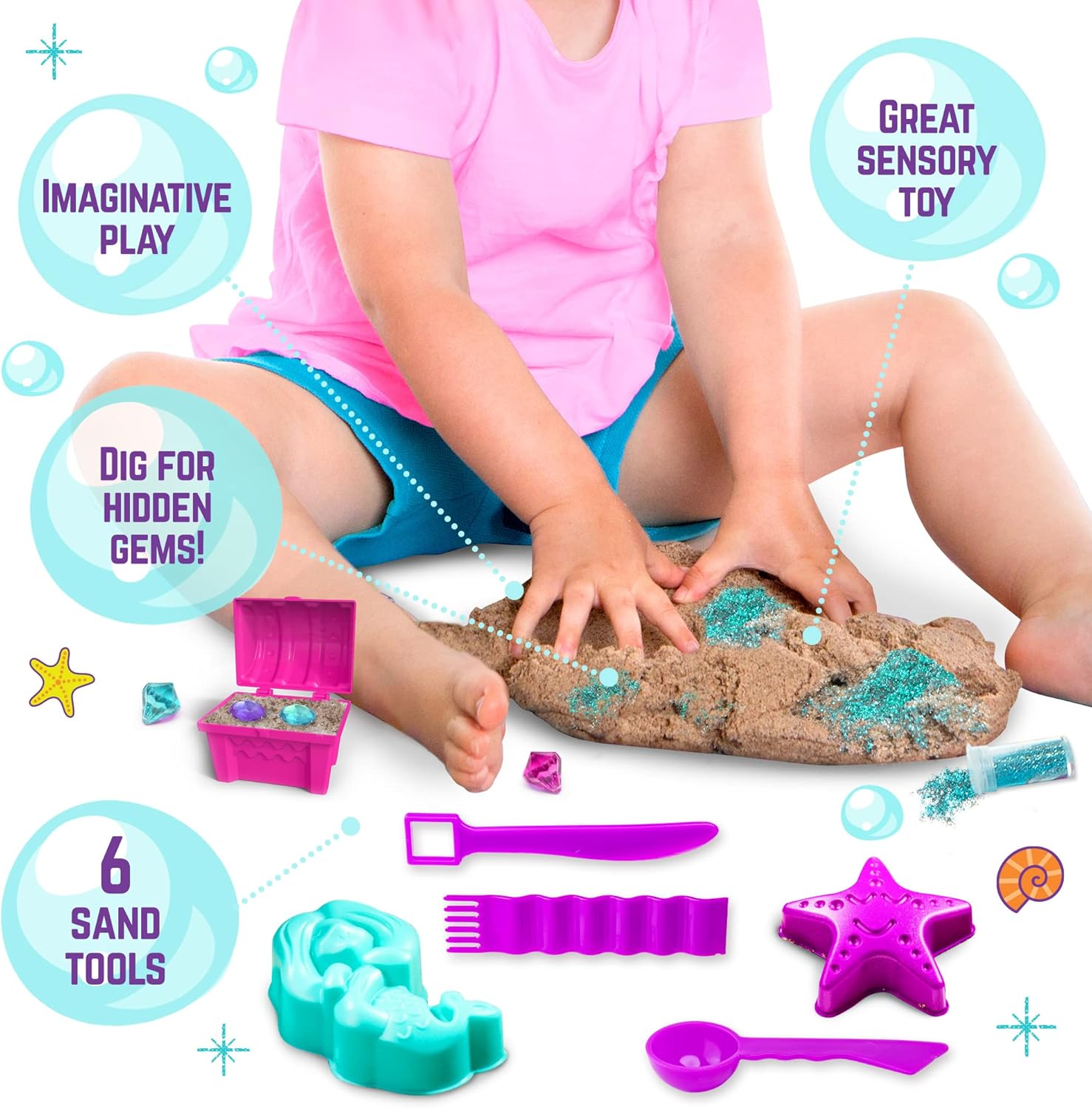 Girlzone Mermaid Moldable Sand Kit