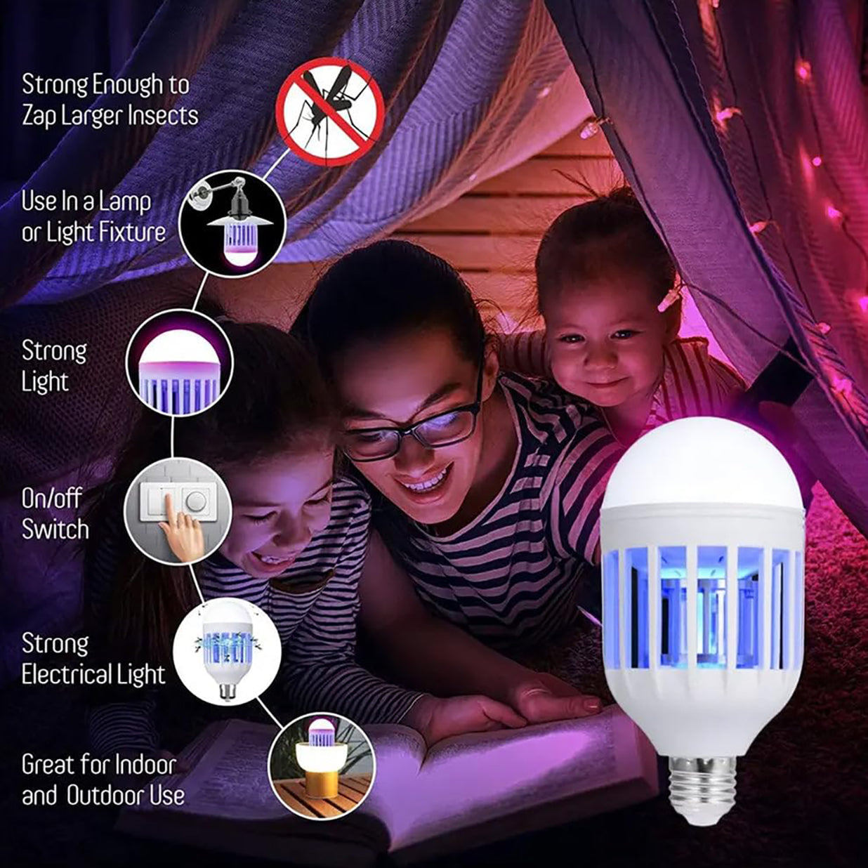 The Bug Bulb E27 Screw Fitting LED 6500K Light