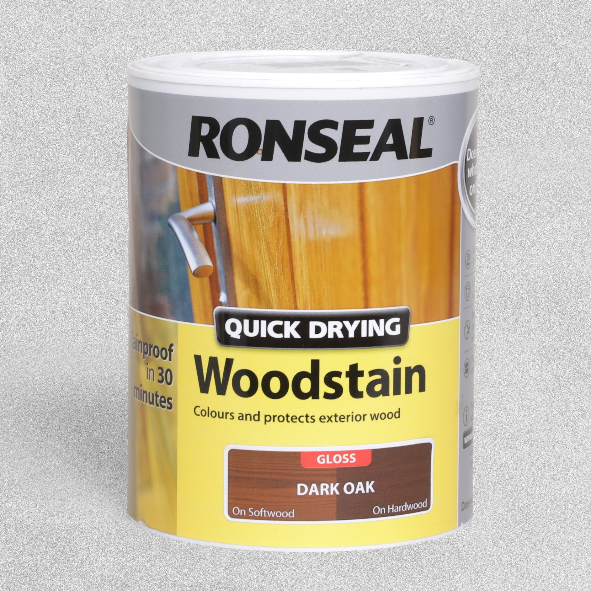 Quick Dry Woodstain Gloss Dark Oak 750ml Ronseal Wood Stain