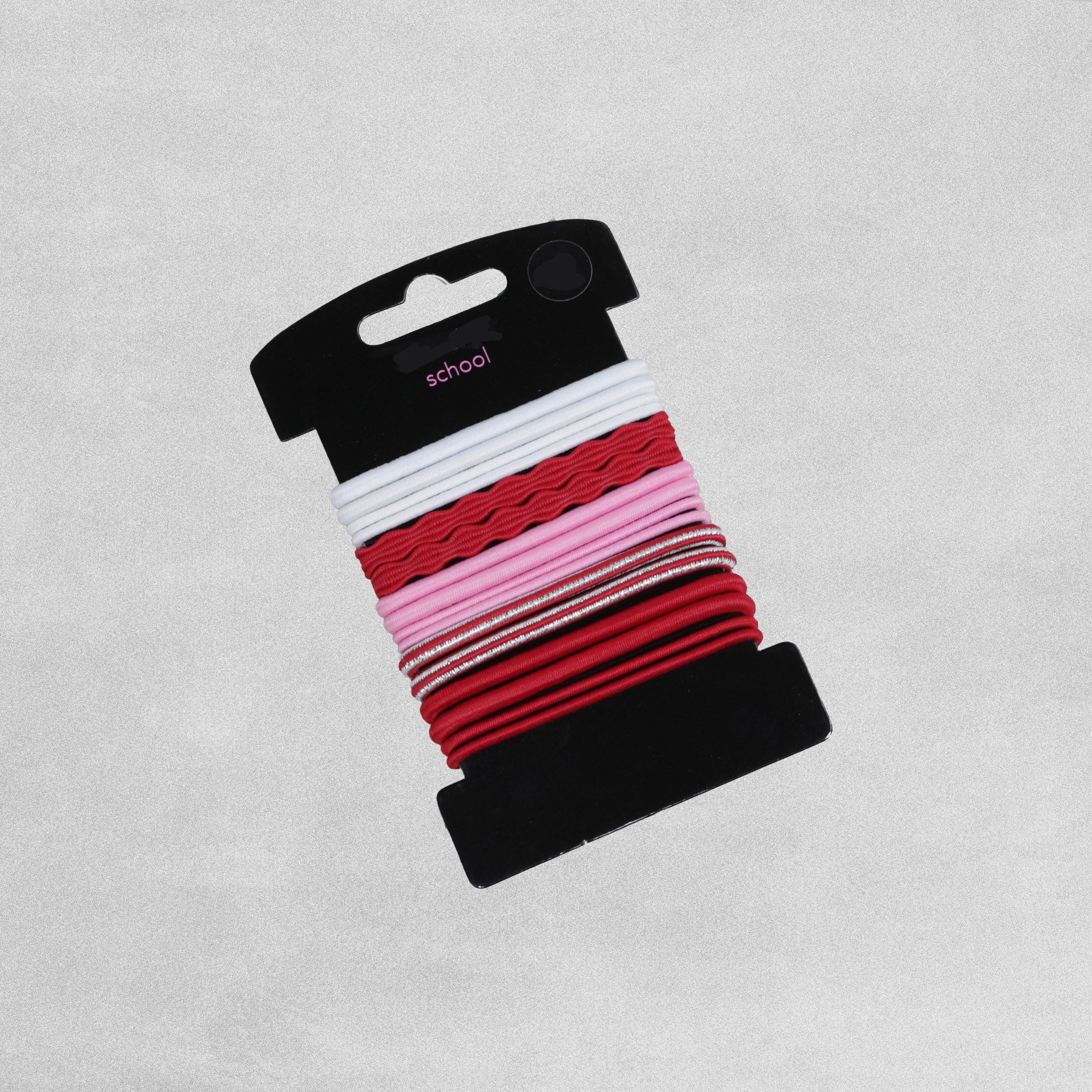 School Hair Elastic Band Red Set of 16