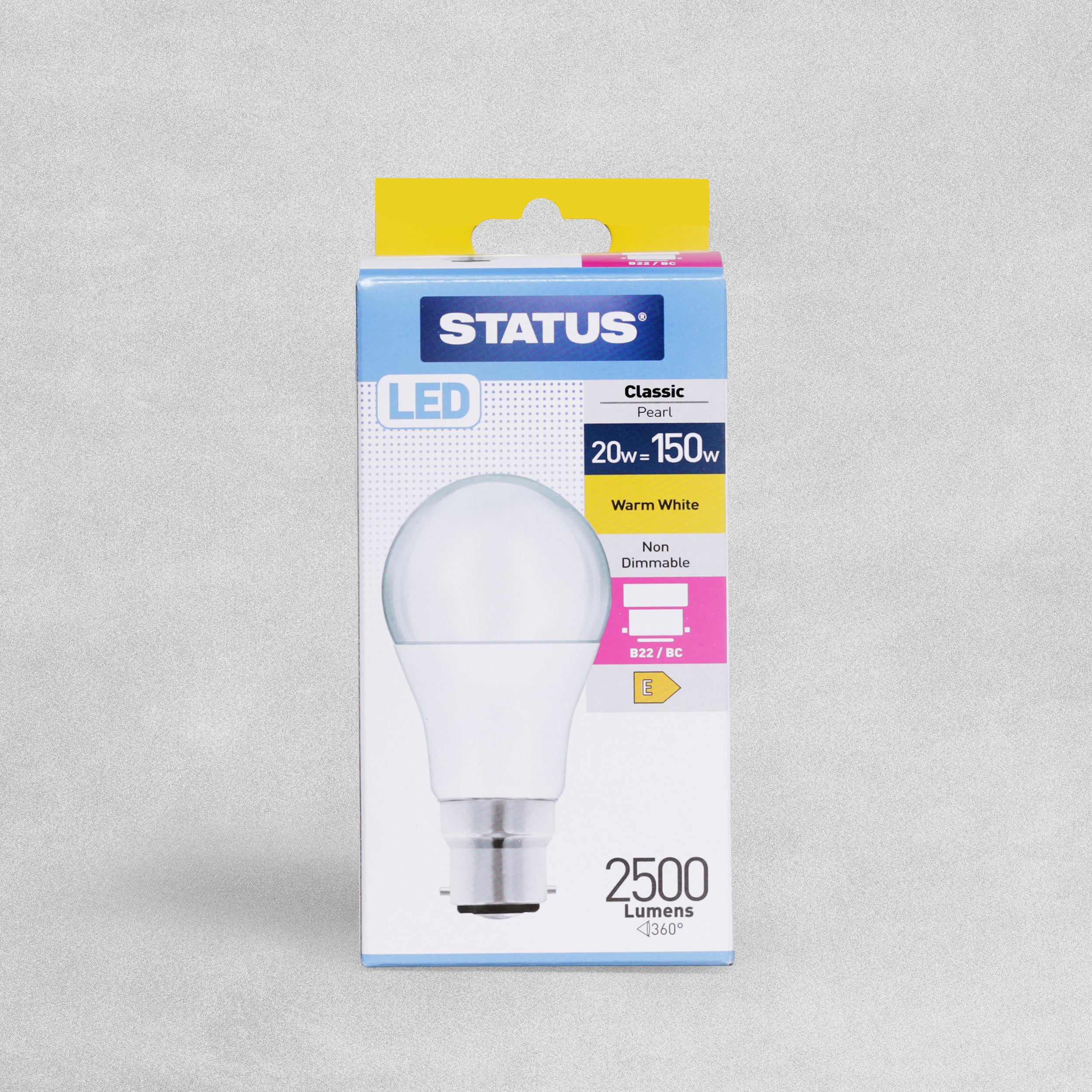 Status Classic Pearl LED Round B22 20w=150w Light Bulb - Warm White