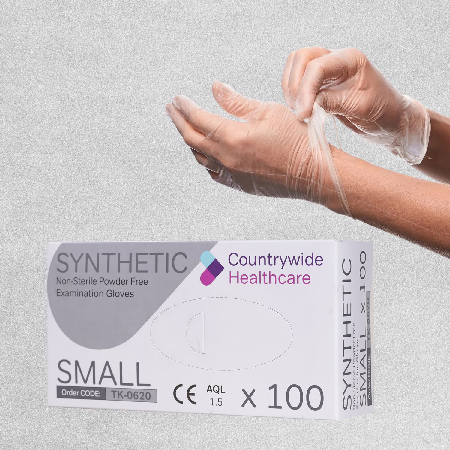 Synthetic Powder Free Examination Gloves x100pk Latex Free - Small.