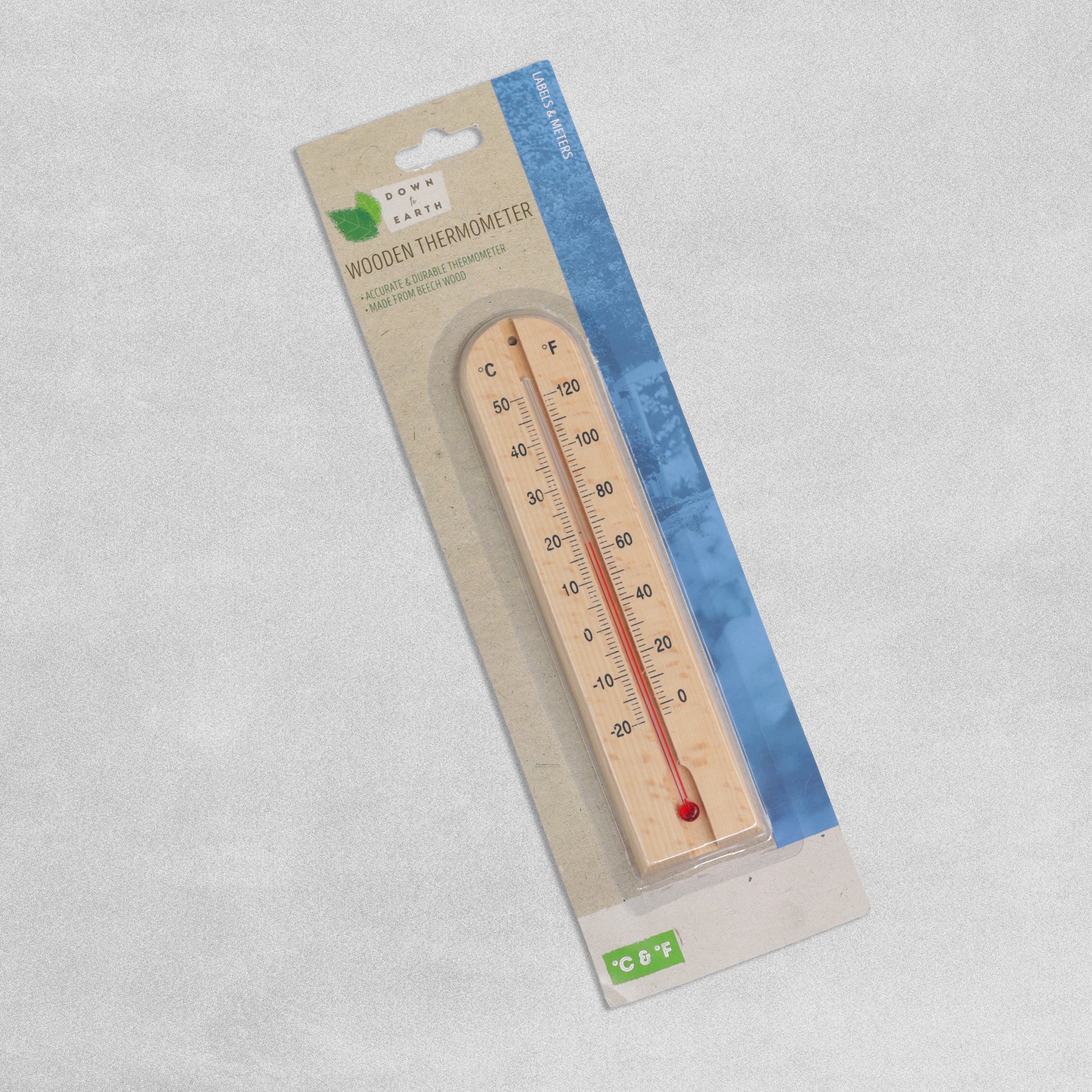 Down To Earth Wooden Thermometer