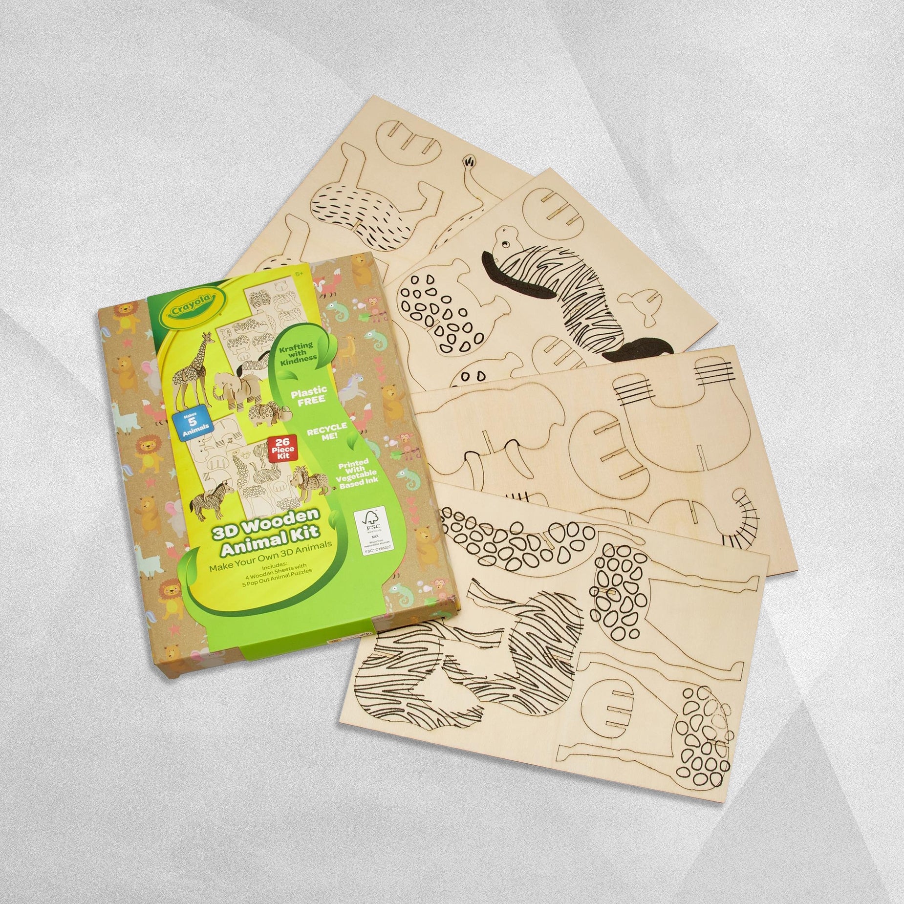 Crayola 3D Wooden Jungle Animal Kit