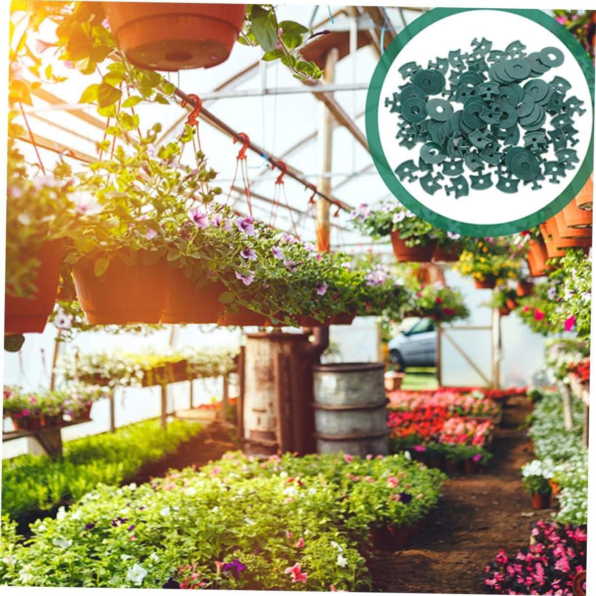 Down To Earth Greenhouse Fixing Clips - 30 Clips and 30 Washers