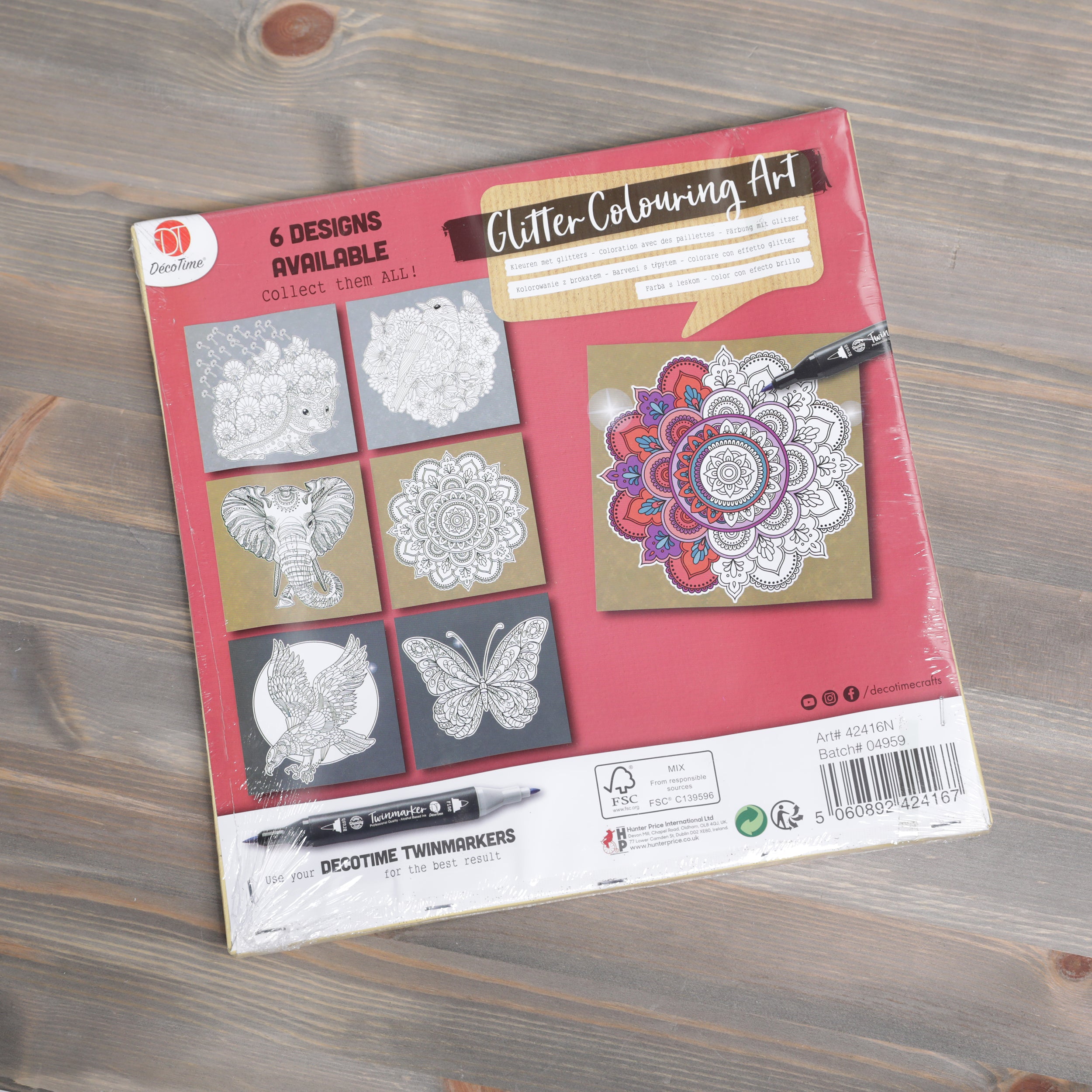 Glitter Colouring Arts Assorted Designs