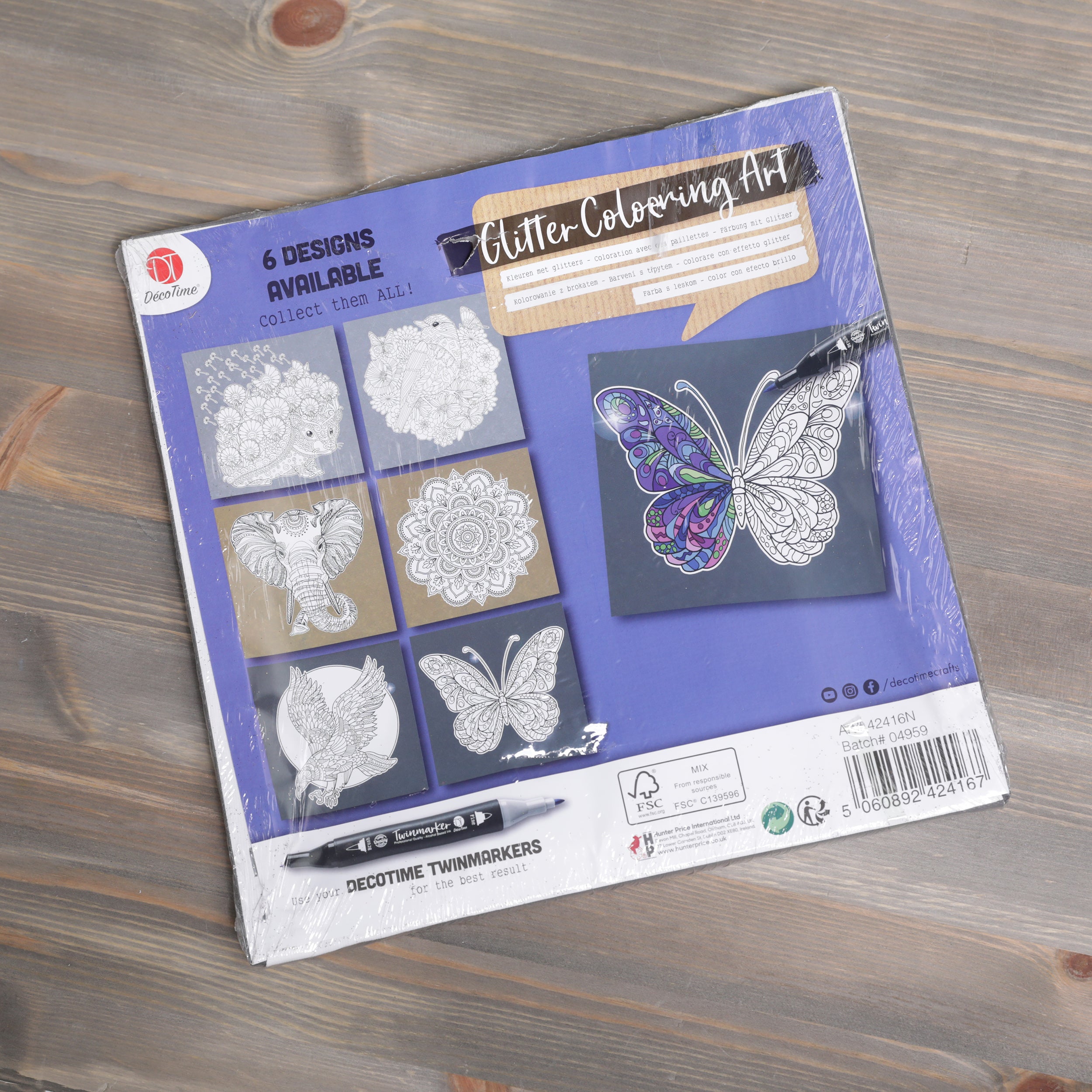 Glitter Colouring Arts Assorted Designs