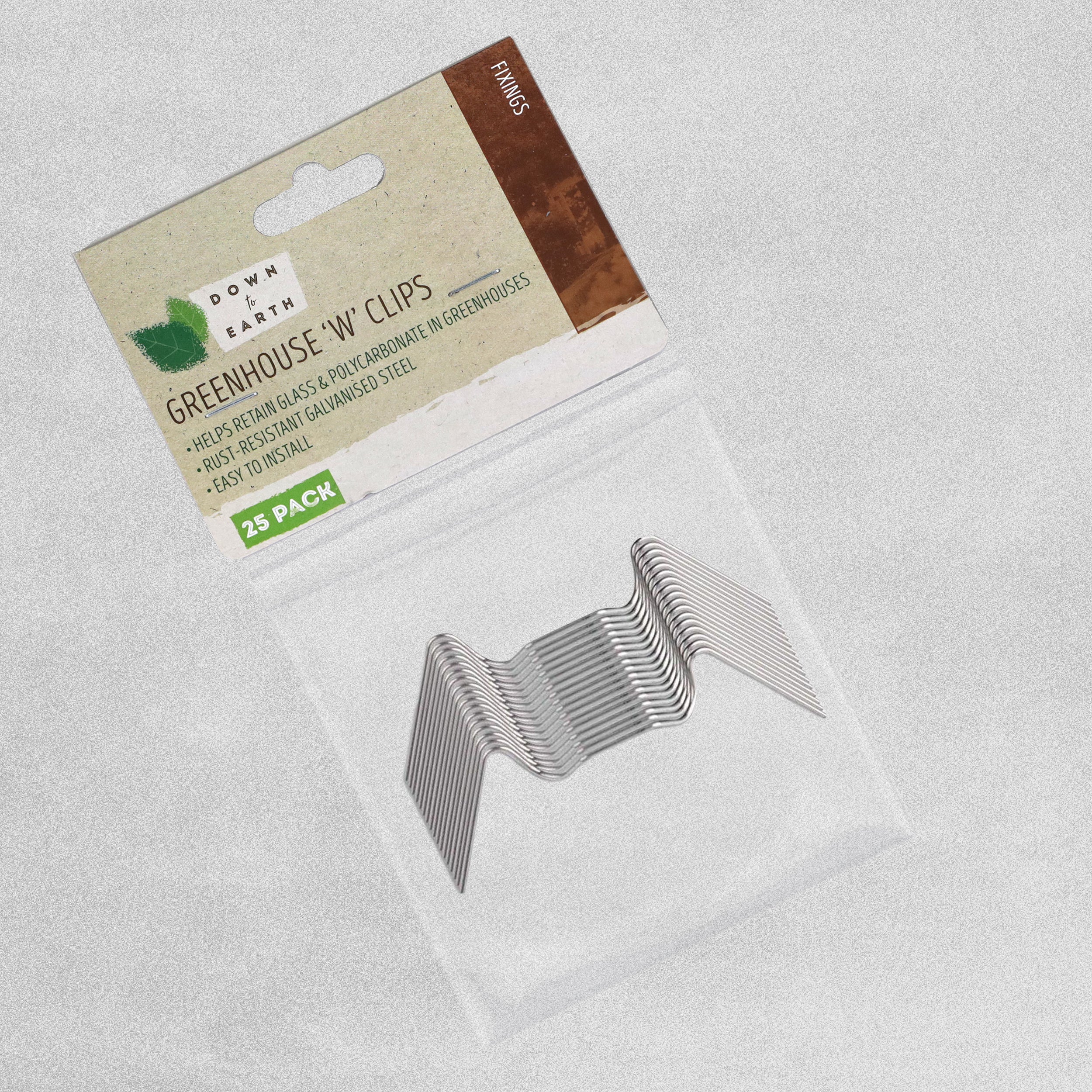 Down To Earth Green Greenhouse W Clips Pack of 25