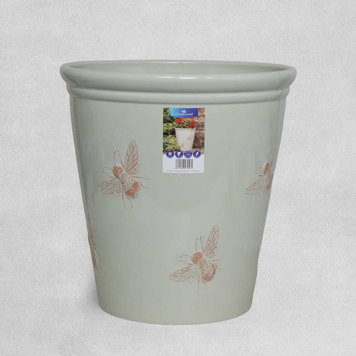 Creekwood Meadow Bee Lightweight Plastic Plant Pot 40cm high and wide