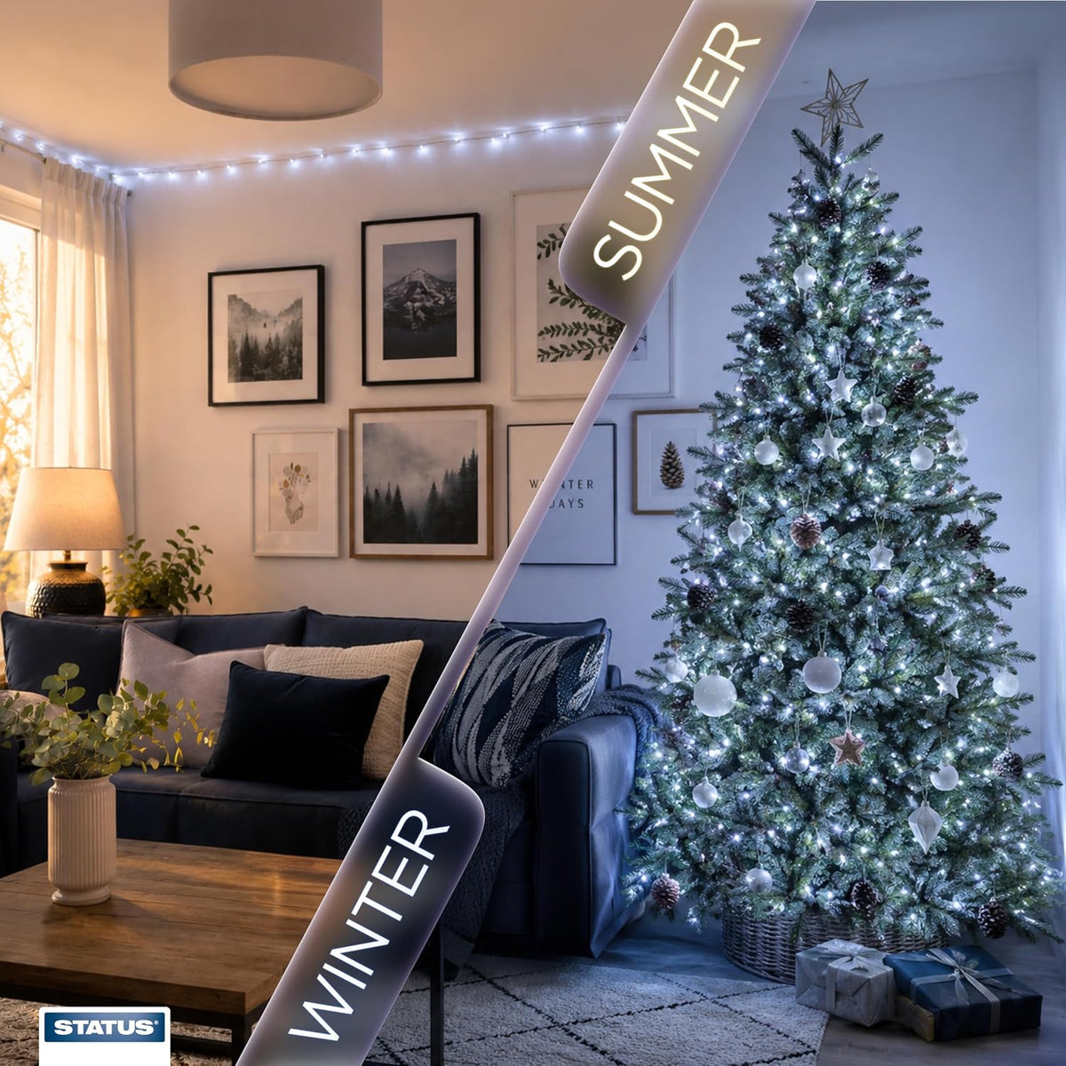 Status 480 Indoor / Outdoor LED String Lights CLUSTER  - mains powered