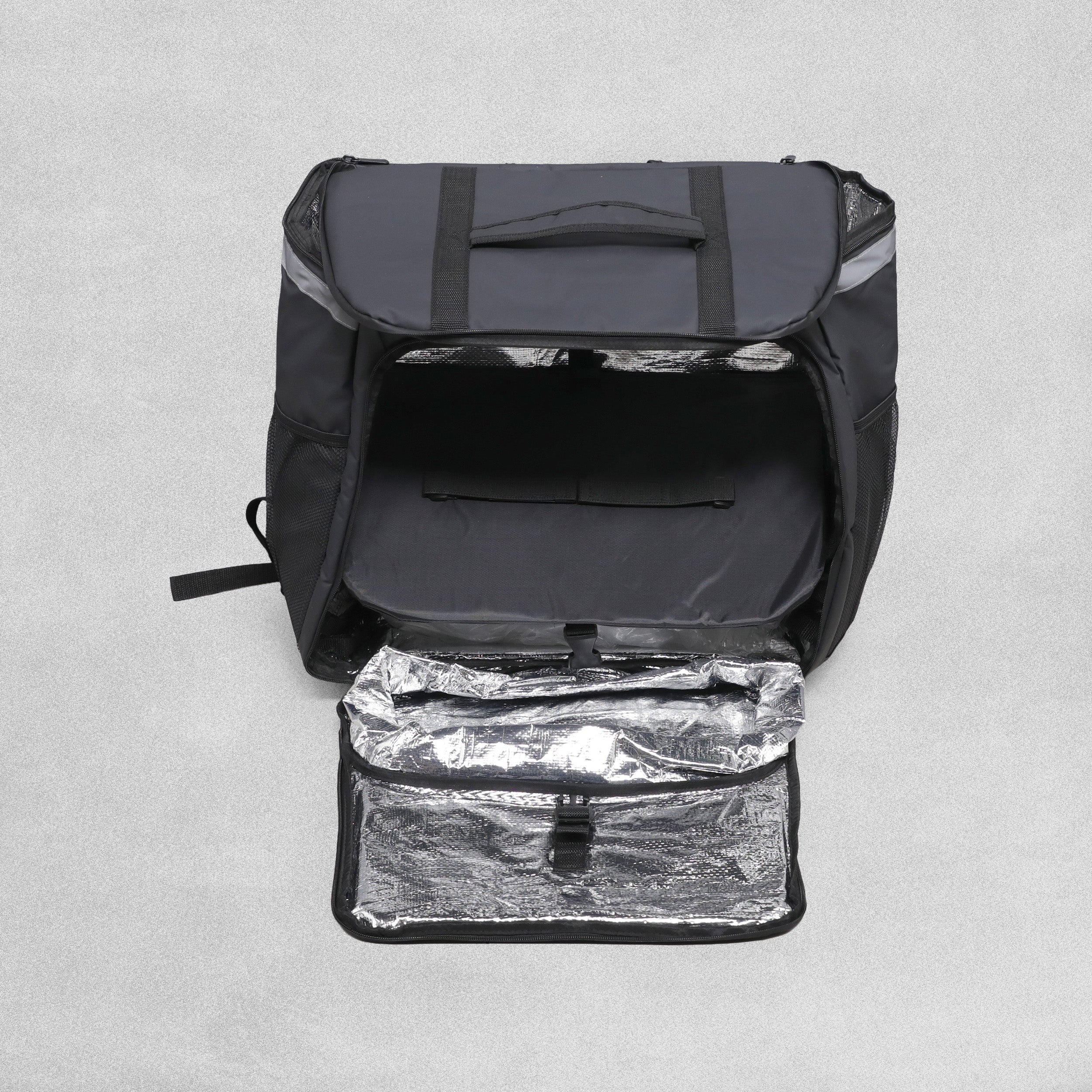 SpartanPac Black Food Delivery Bag - 47cm x 49cm x 28-40cm