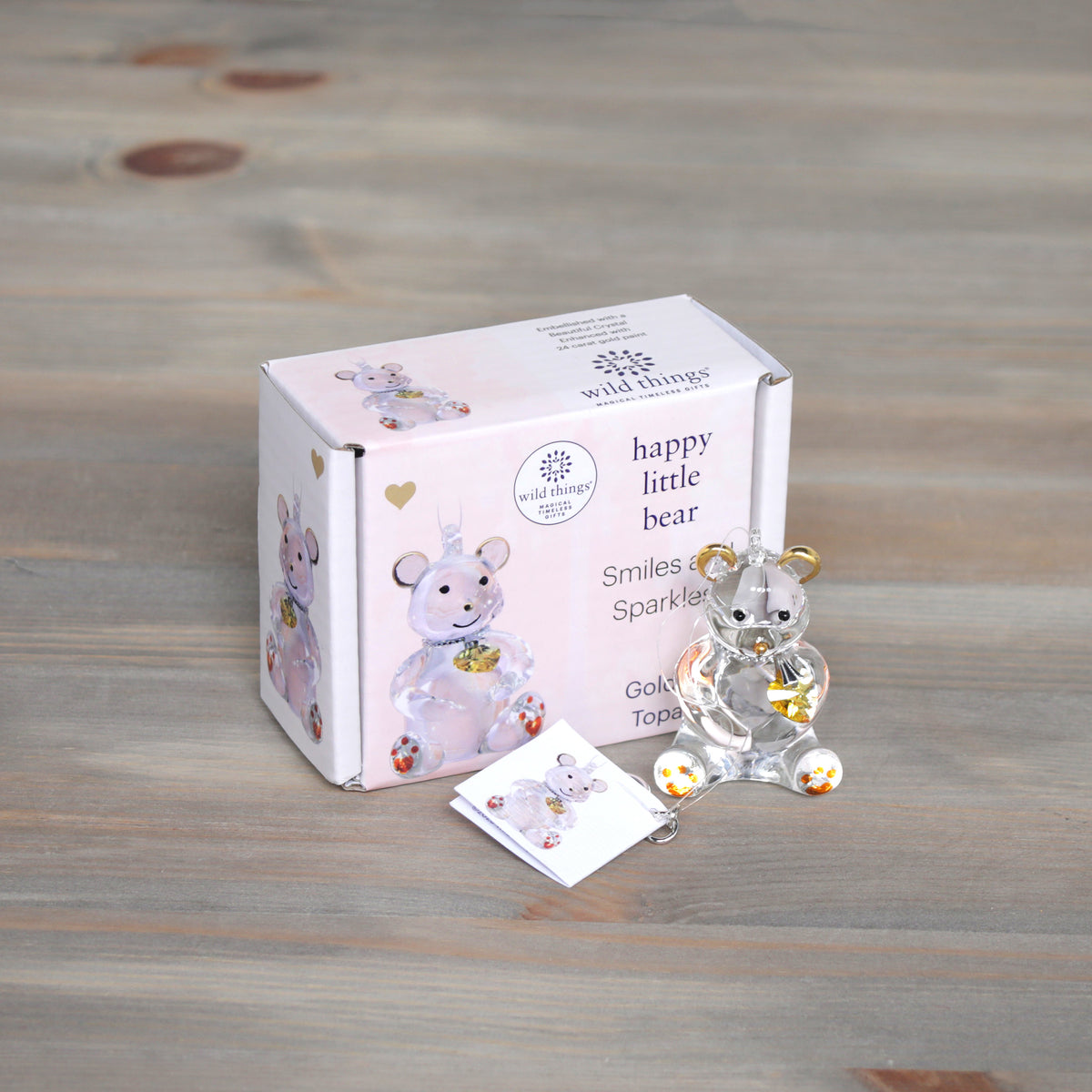 Wild Things Happy Little Bear Glass Decorations