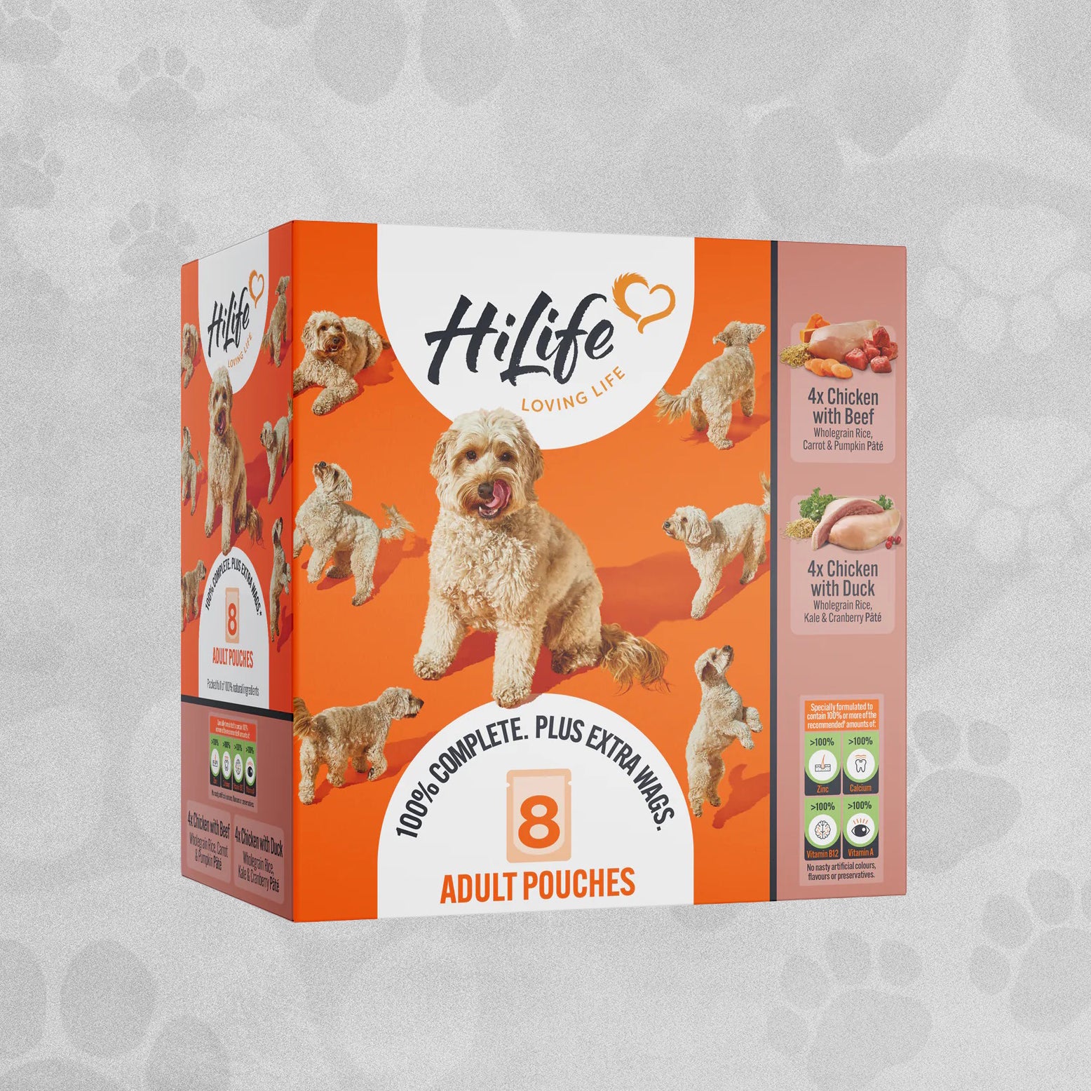 HiLife Adult Dog Food Pouches - 8pcs
