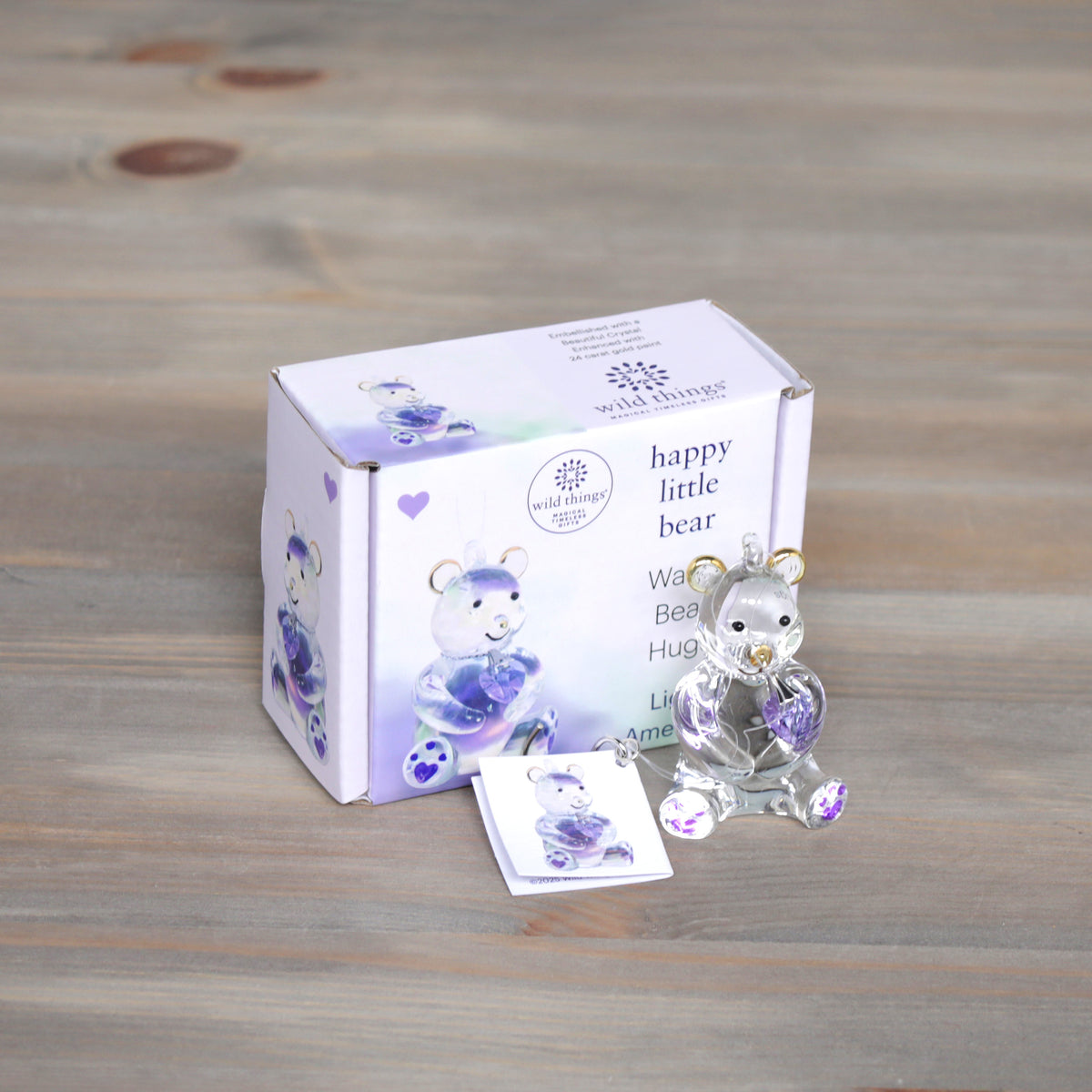 Wild Things Happy Little Bear Glass Decorations