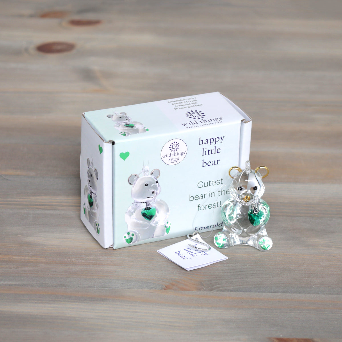 Wild Things Happy Little Bear Glass Decorations