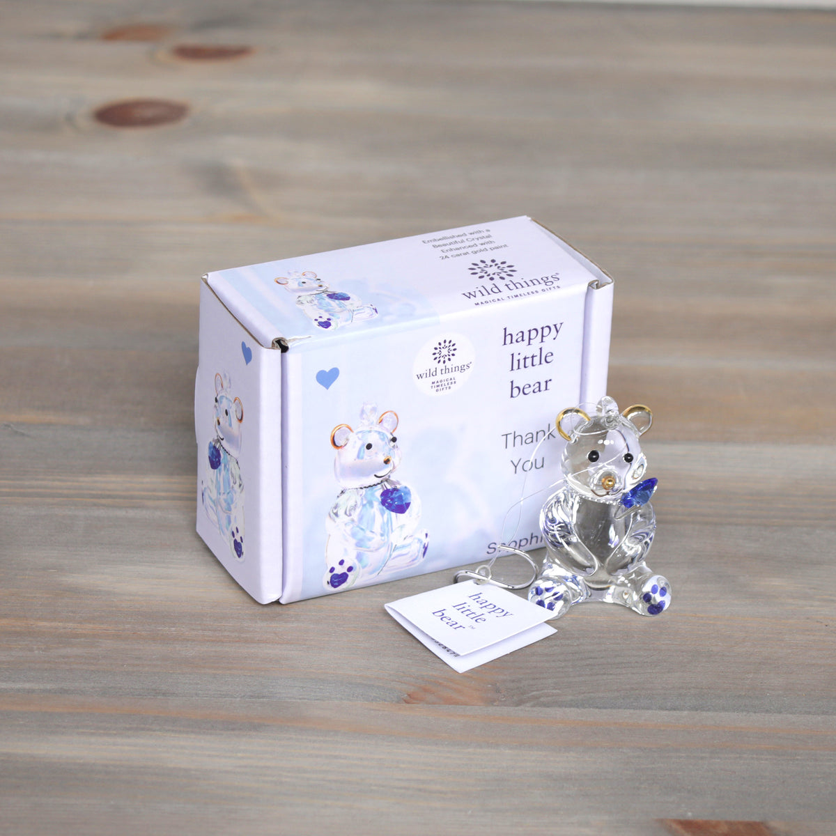 Wild Things Happy Little Bear Glass Decorations