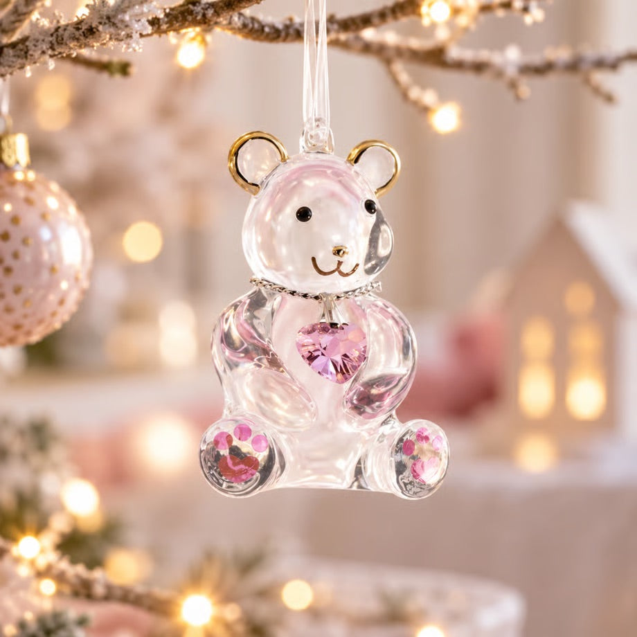 Wild Things Happy Little Bear Glass Decorations