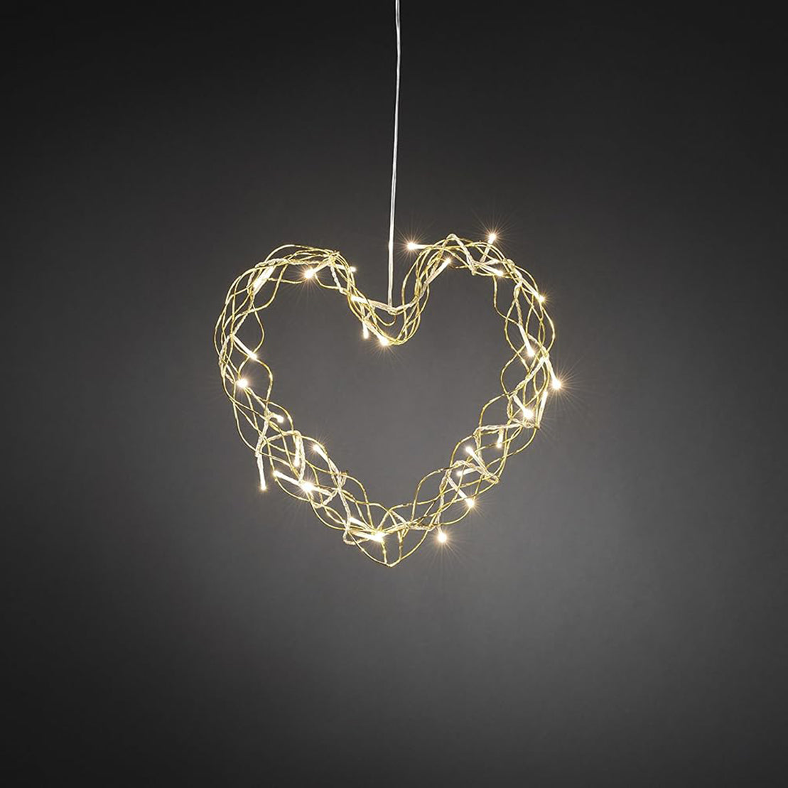 Heart wreath Konstsmide metal 34cm copper