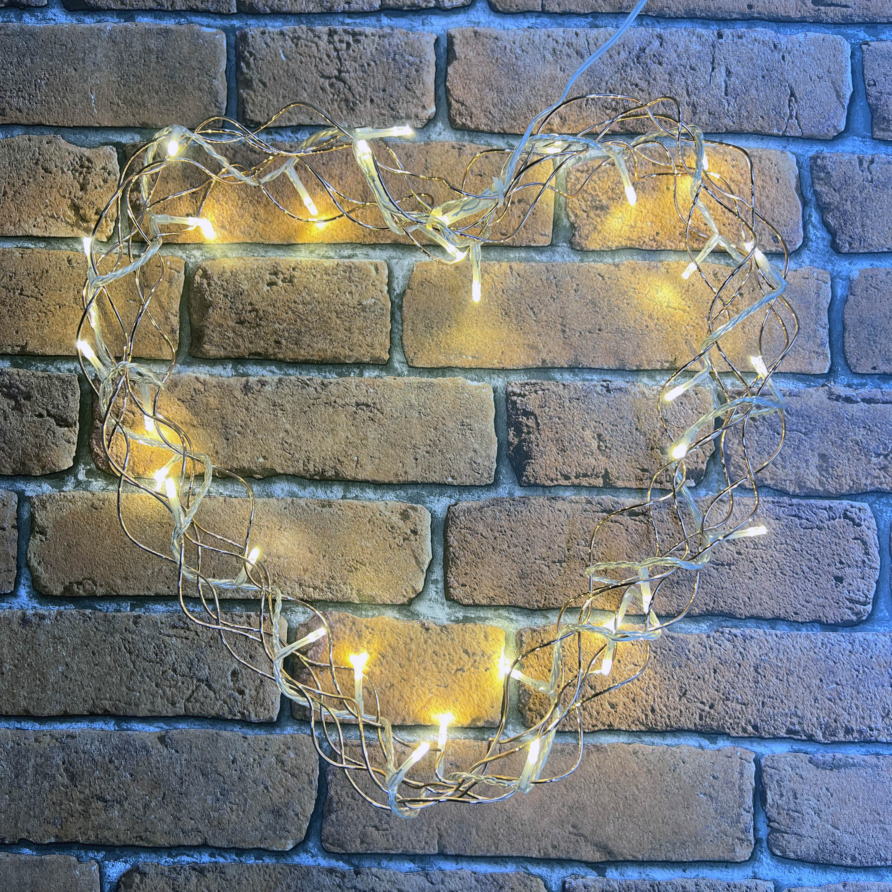 Heart wreath Konstsmide metal 34cm copper