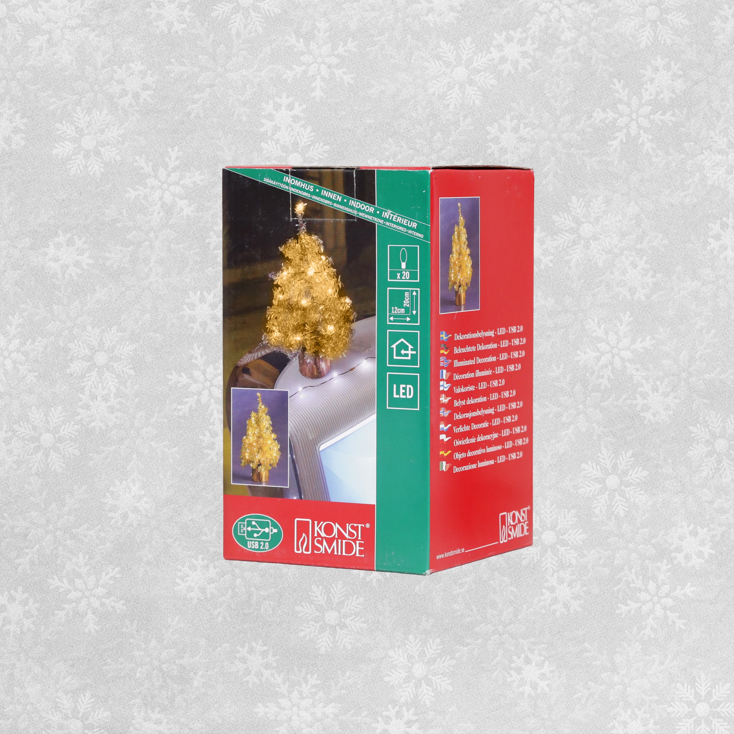 Konstsmide USB Christmas Lights Tinsel Tree  with 20 White LEDs, One Size,