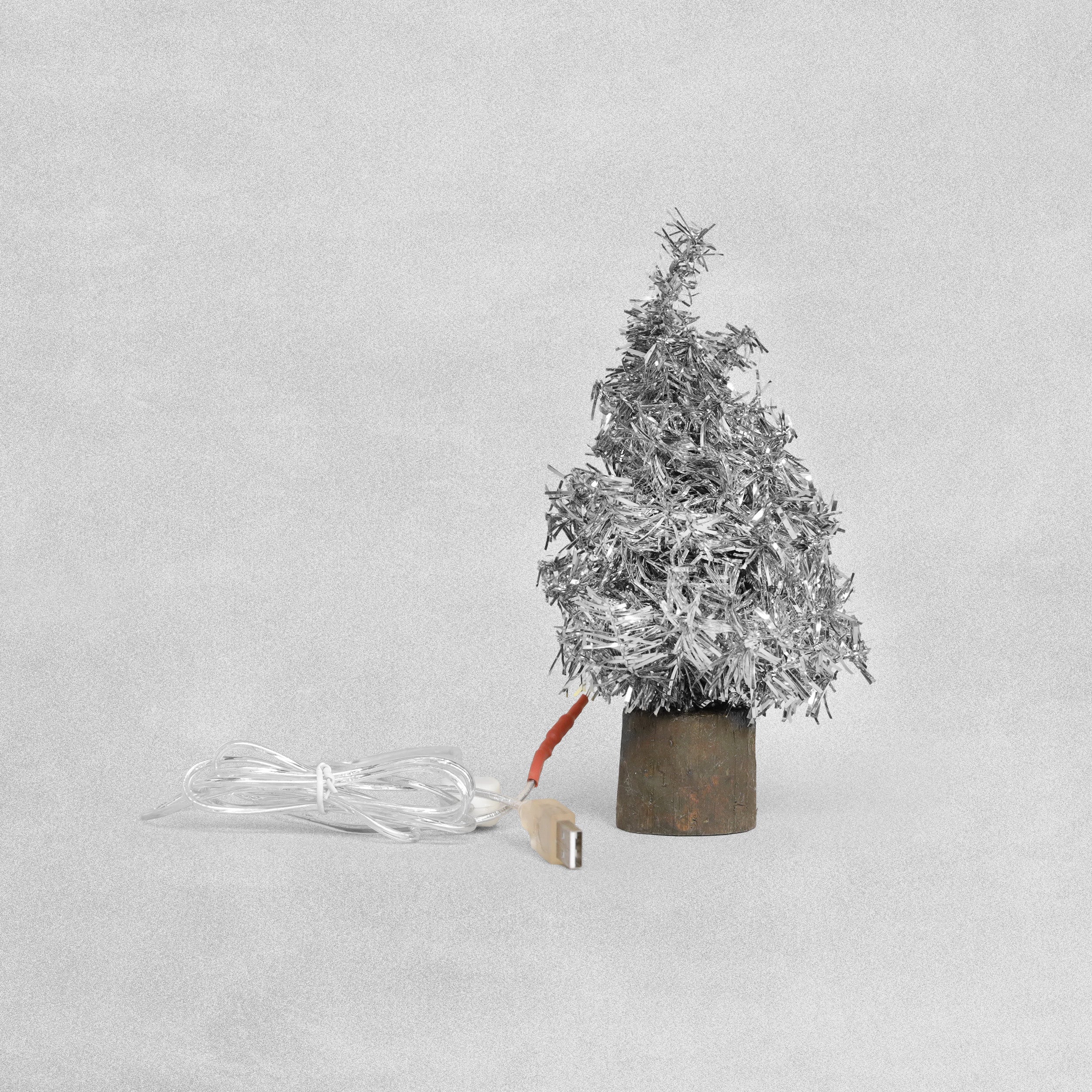 Konstsmide USB Christmas Lights Tinsel Tree  with 20 White LEDs, One Size,