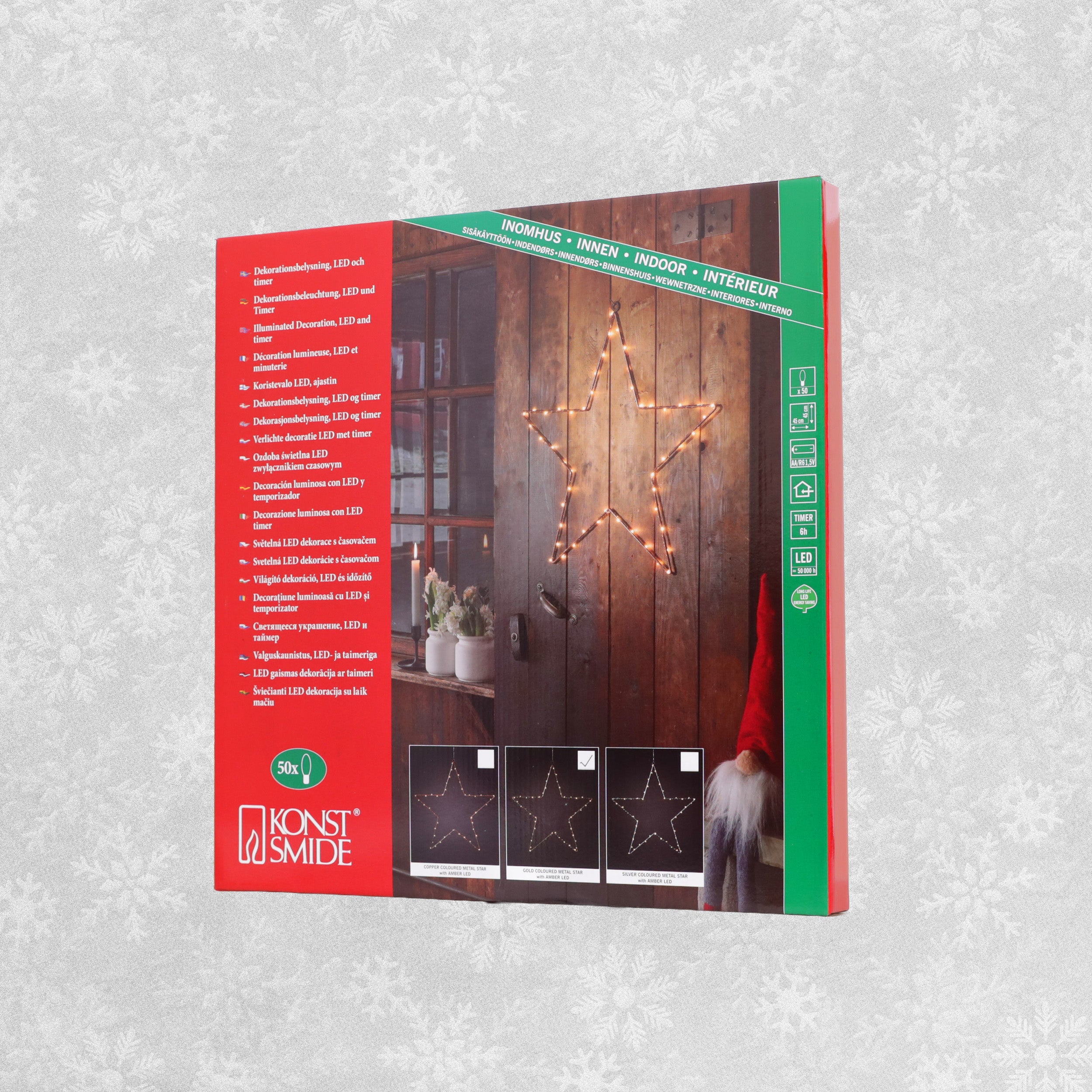 Konstsmide Coloured Metal Star with LED Lights