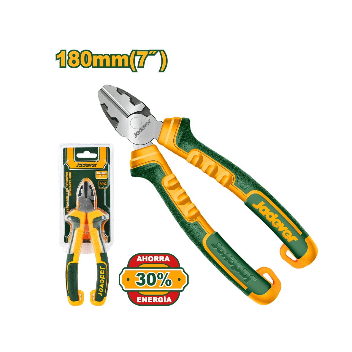 Jadever High Leverage Diagonal Combination Pliers 7" 180mm