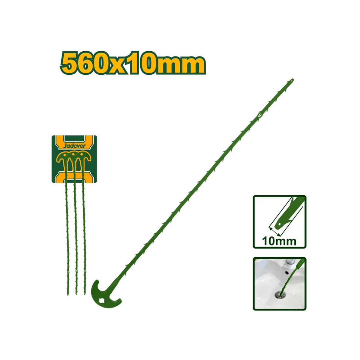 Jadever Drain Snake Set 560mm (22") 3pcs - JDDD1156