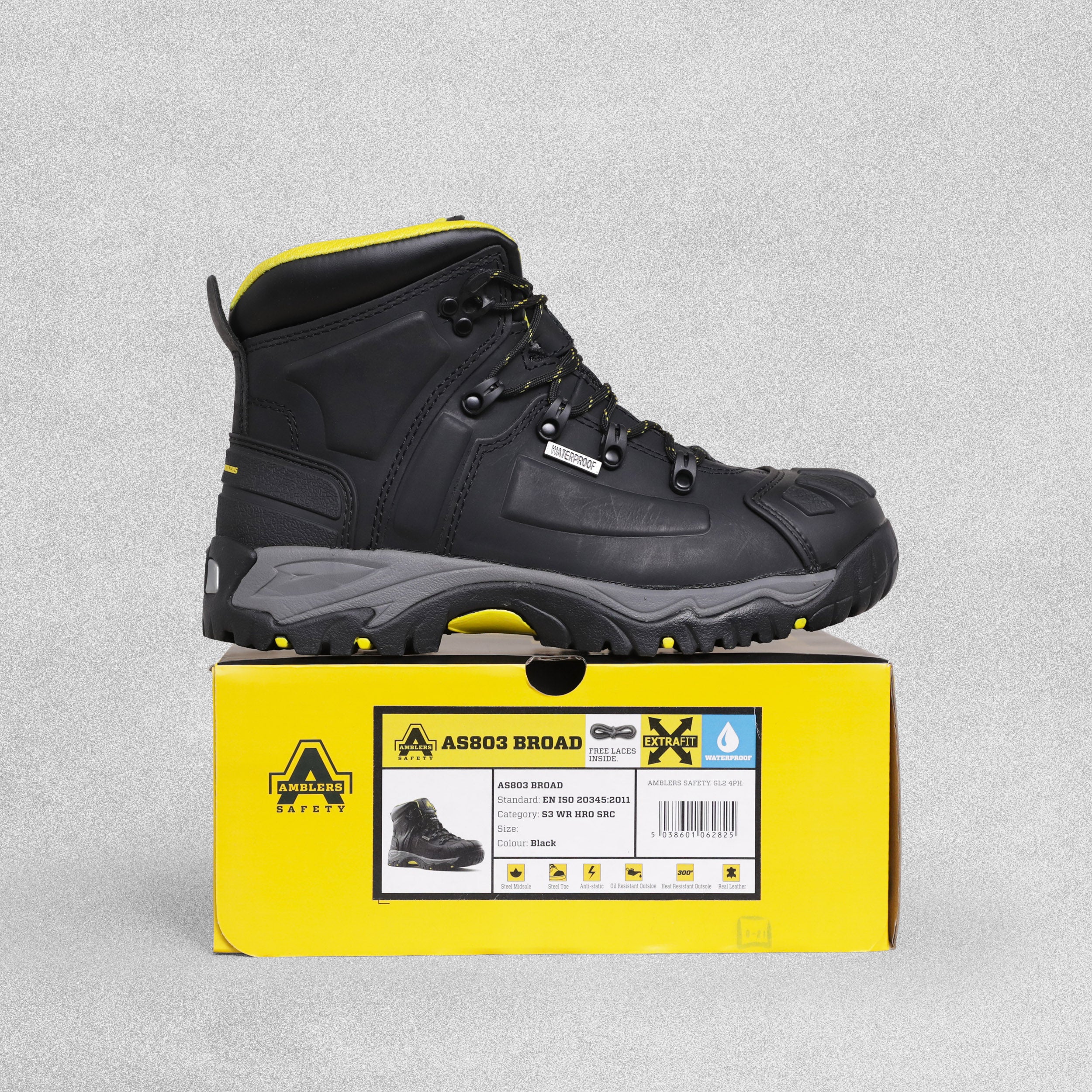 Amblers AS803 Waterproof Wide Fit Safety Work Boots Black  VARIOUS SIZES