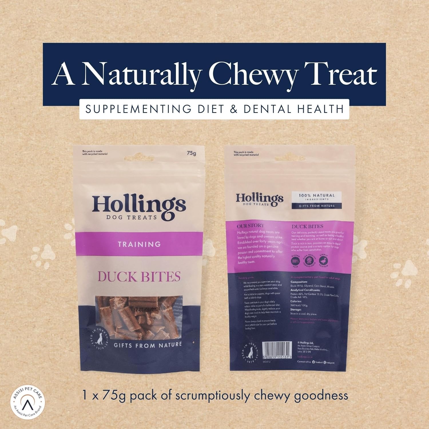 Hollings Training Duck Bites - 75g