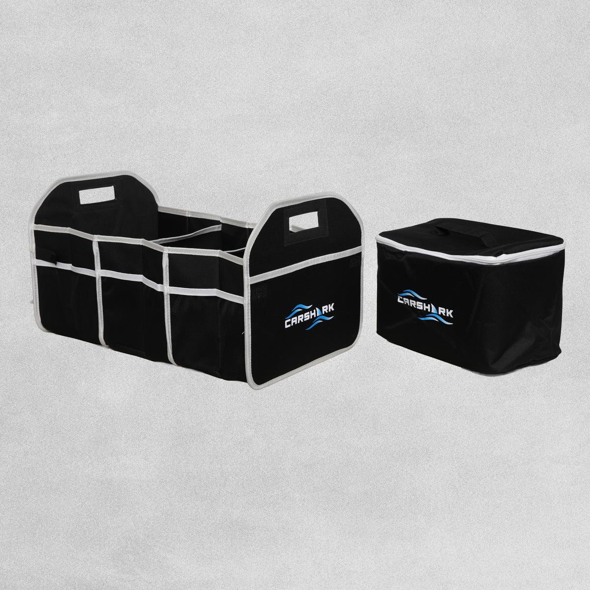 Carshark Car Boot Organiser Storage Box 2-in-1 with Cooler Bag - Black