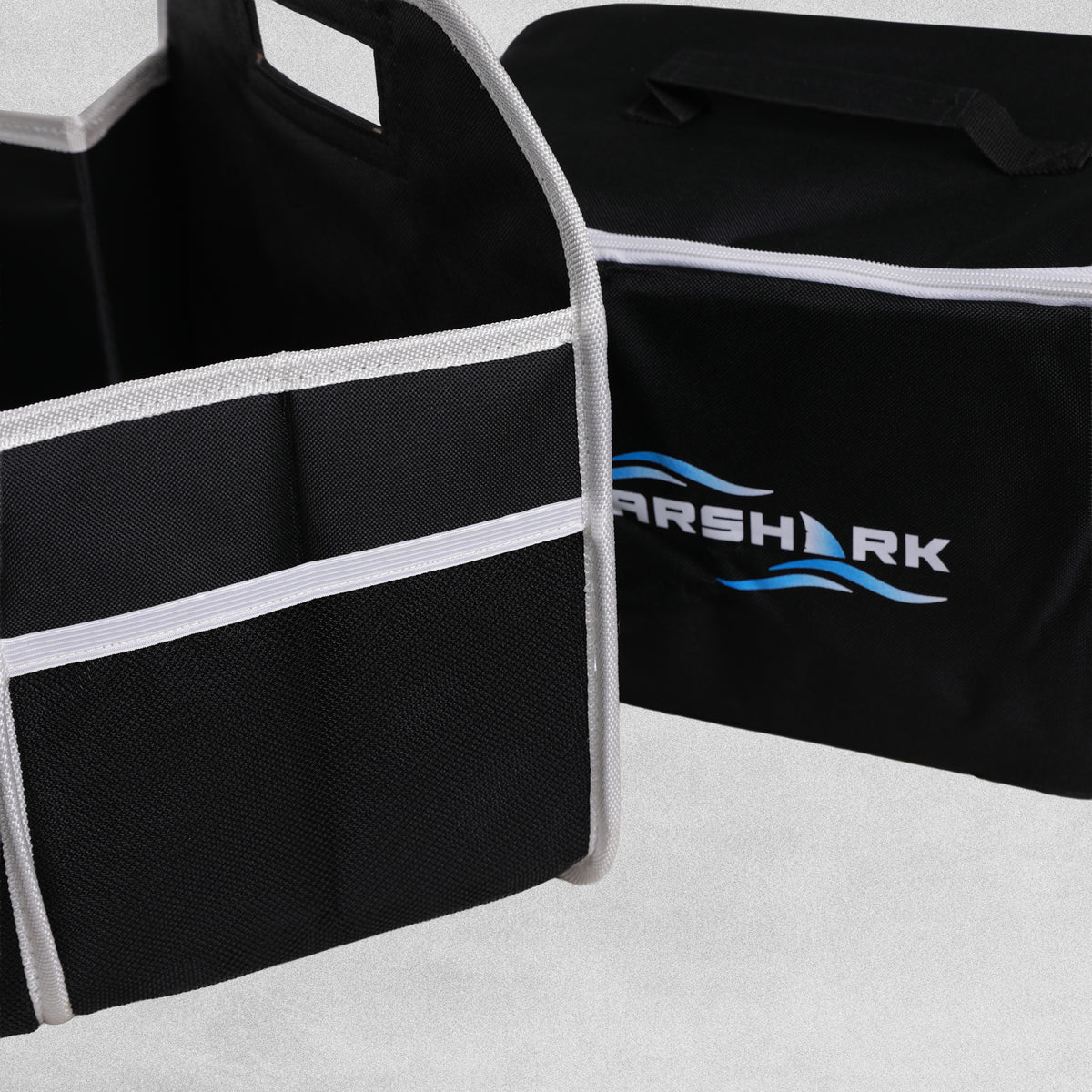 Carshark Car Boot Organiser Storage Box 2-in-1 with Cooler Bag - Black