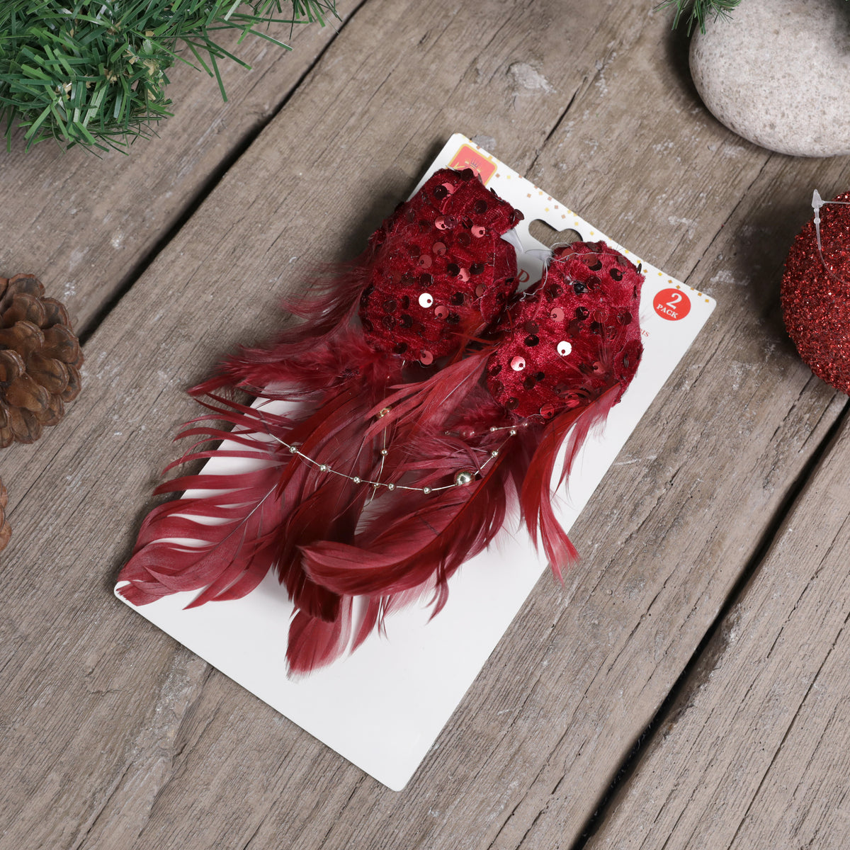 Three Kings Glitterbirds Clip on Christmas Decorations - 18cm - 2 pack