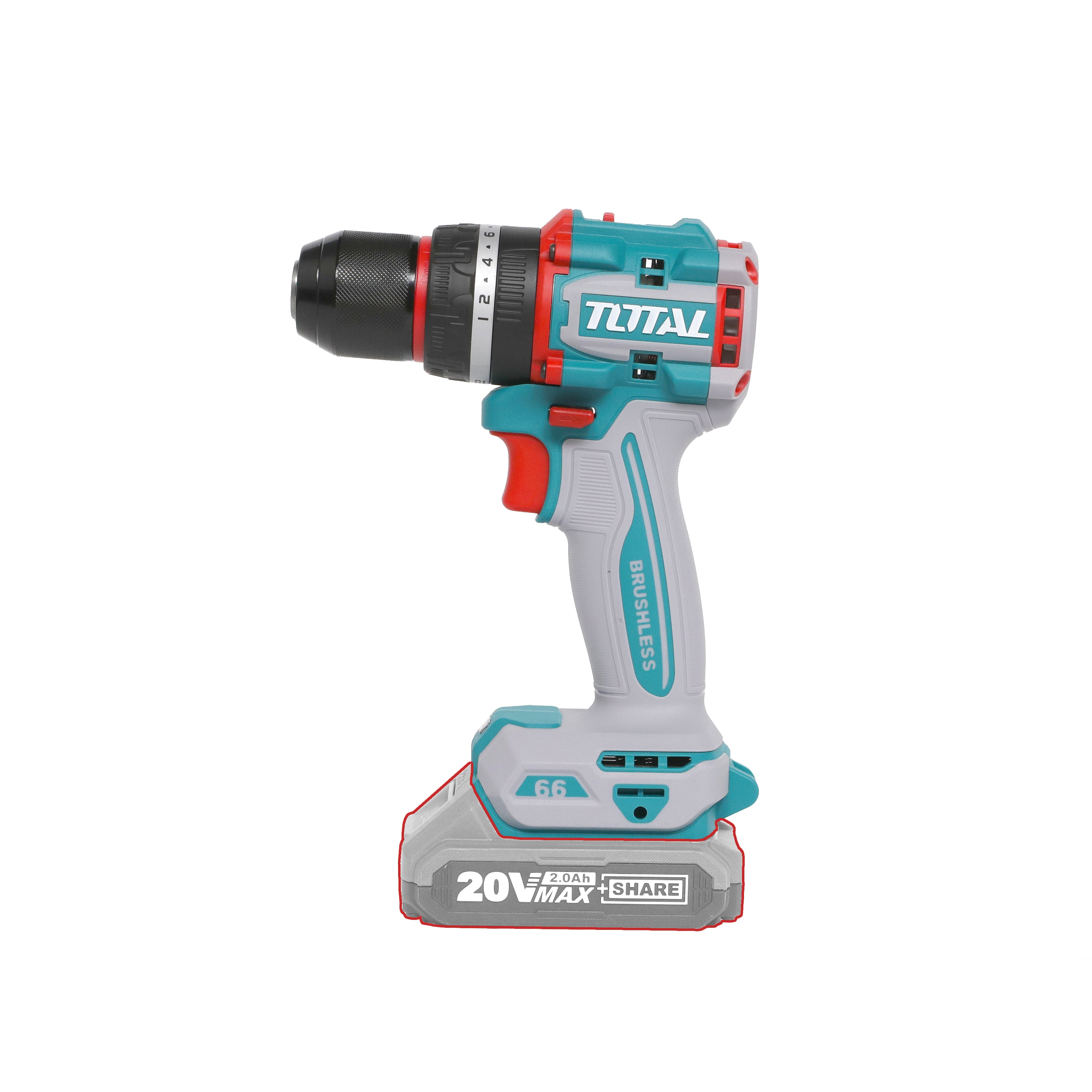 Total Li-Ion 20V Compact Brushless Cordless Impact Drill (Battery not included) - TIDLI206681
