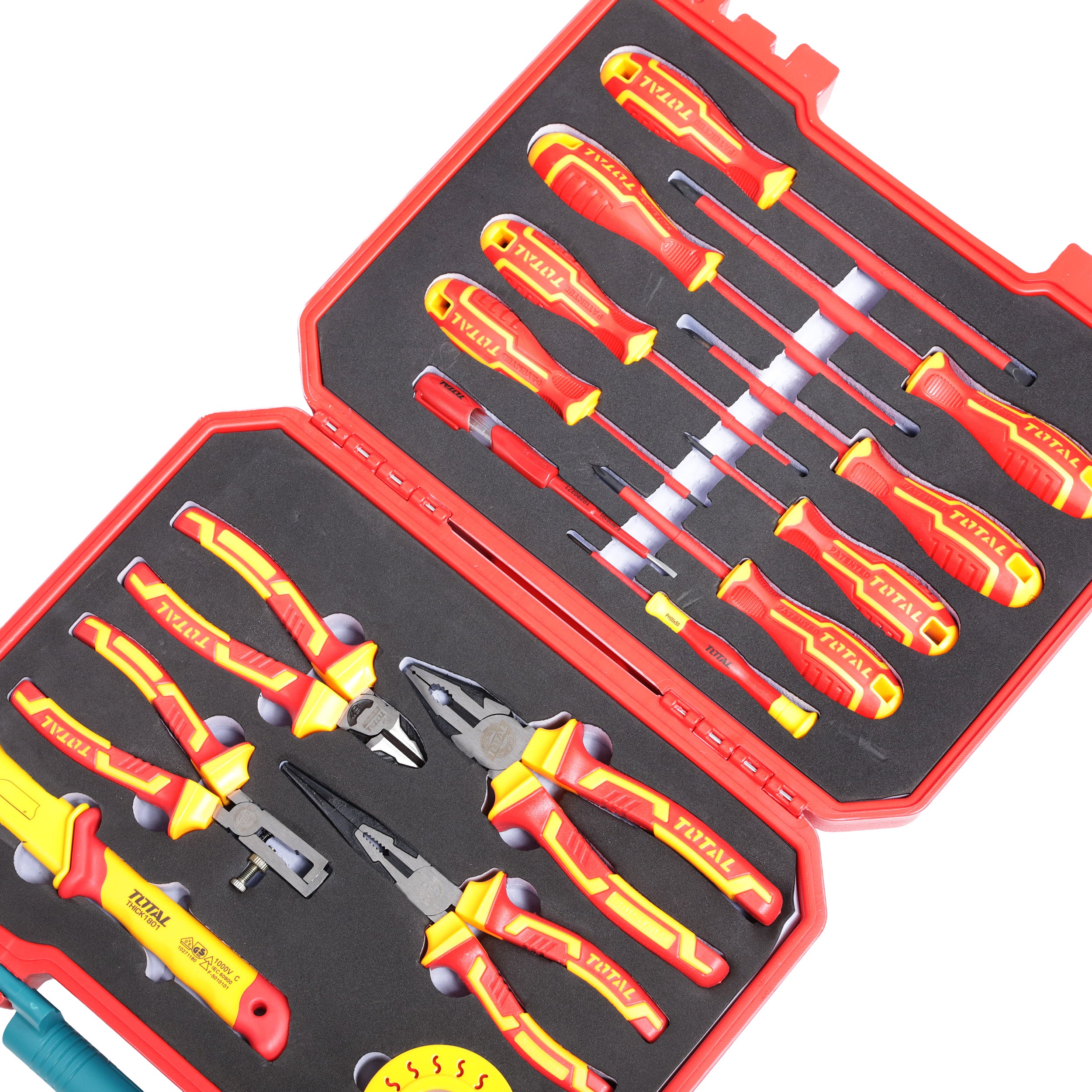 Total 16pcs Insulated Hand Tools Set - THKITH1601