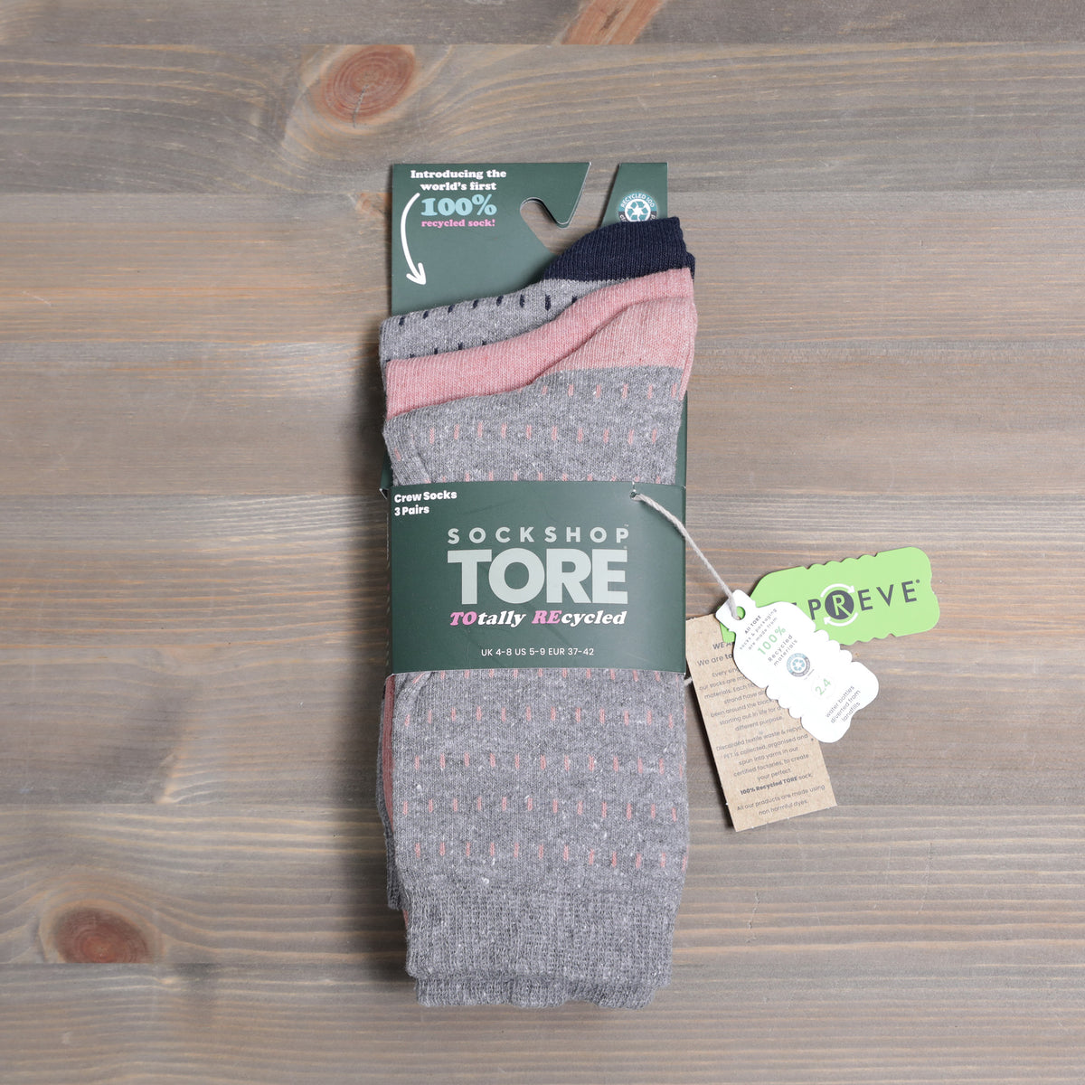 Sockshop Tore Crew Socks  3 Pairs Ladies 4-8 Small Dash Various Colours