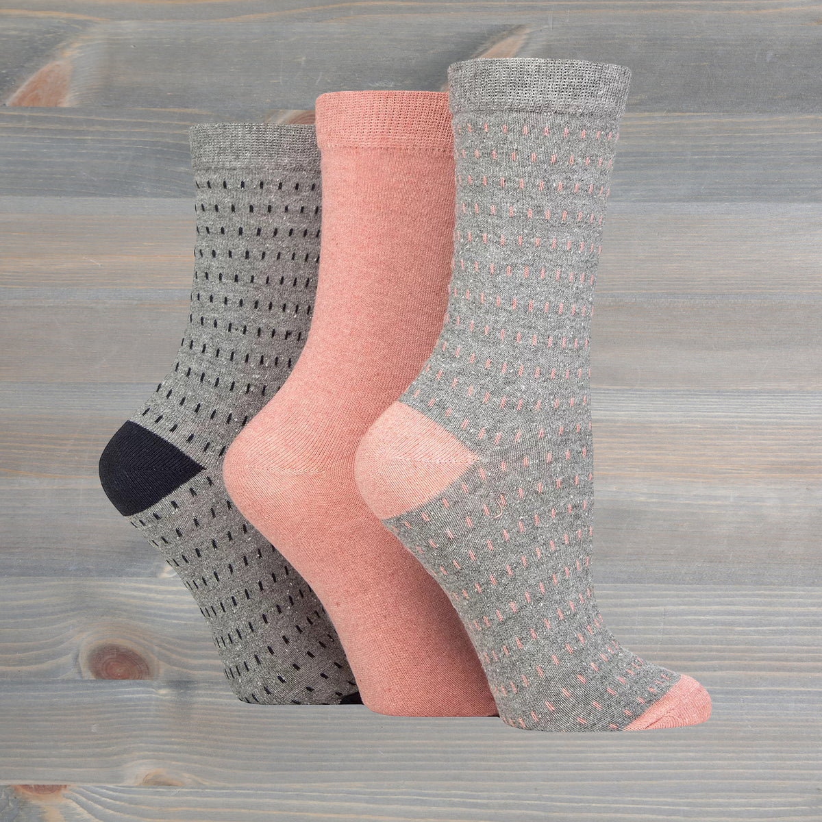 Sockshop Tore Crew Socks  3 Pairs Ladies 4-8 Small Dash Various Colours