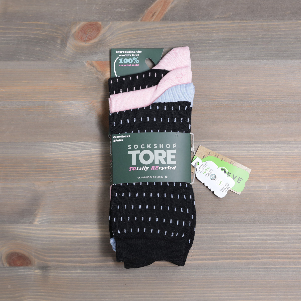 Sockshop Tore Crew Socks  3 Pairs Ladies 4-8 Small Dash Various Colours