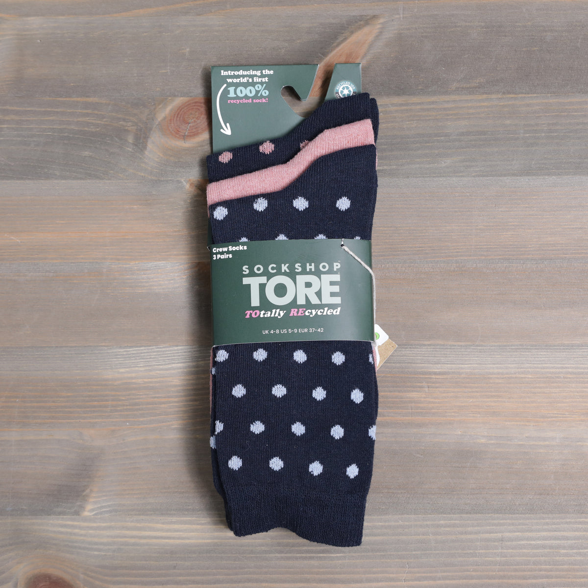 Sockshop Tore Crew Socks  3 Pairs Ladies 4-8 Spots Various Colours