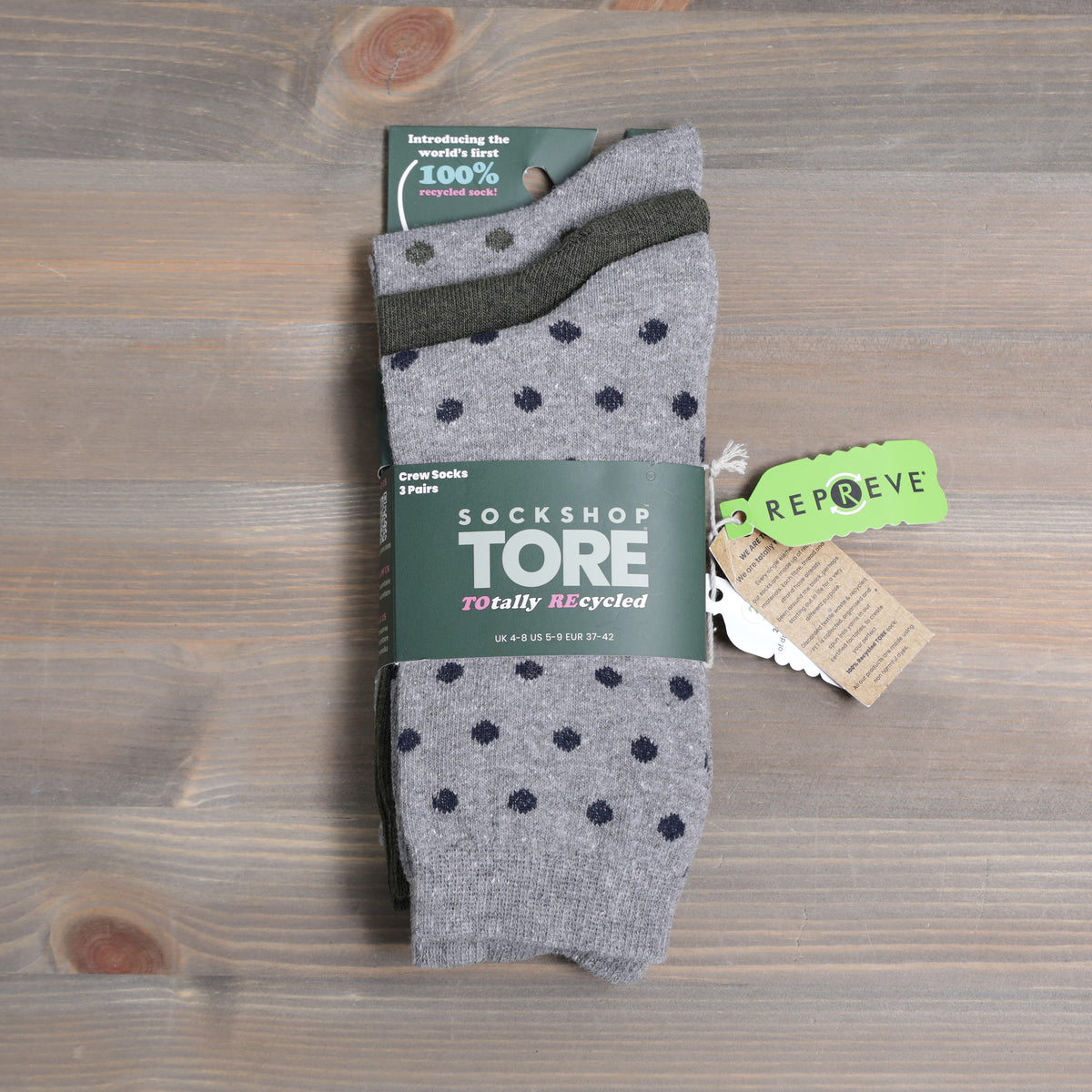 Sockshop Tore Crew Socks  3 Pairs Ladies 4-8 Spots Various Colours