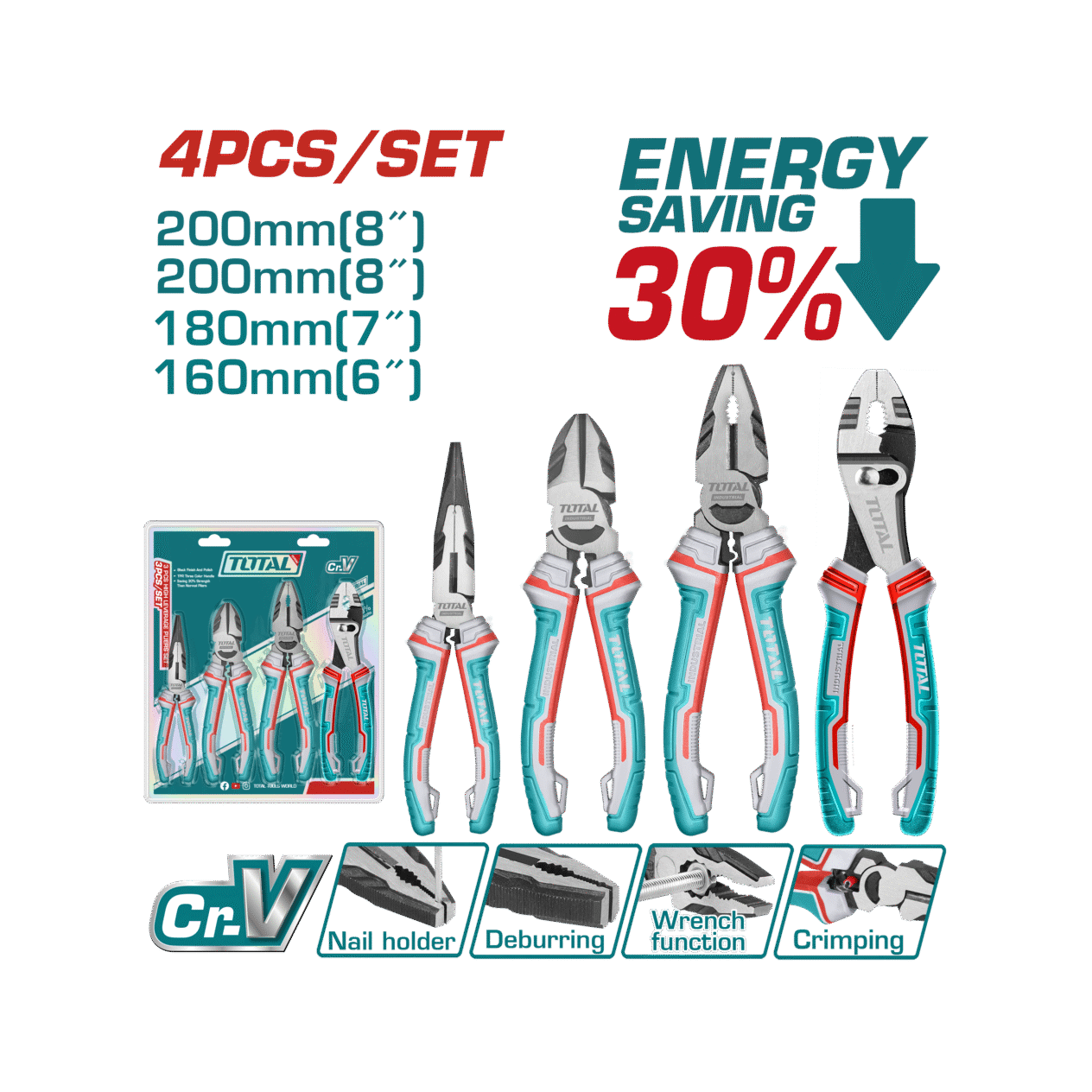 Total Pliers Set - 4pcs - THT2K0488