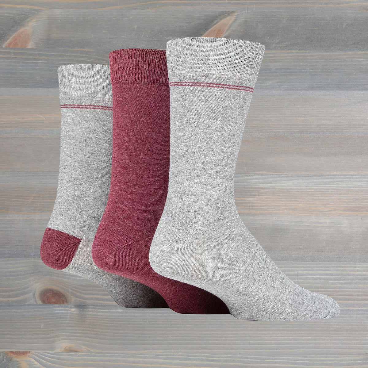 Sockshop Tore Jacquard  Stripe Crew Socks 3 Pairs Mens 7-11 Various Colours