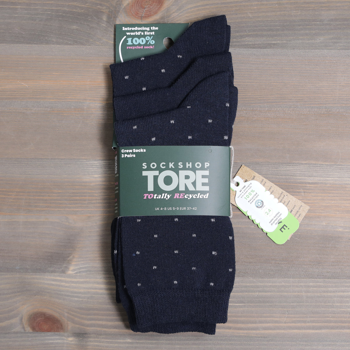 Sockshop Tore Crew Socks Dots 3 Pairs Ladies 4-8  Navy