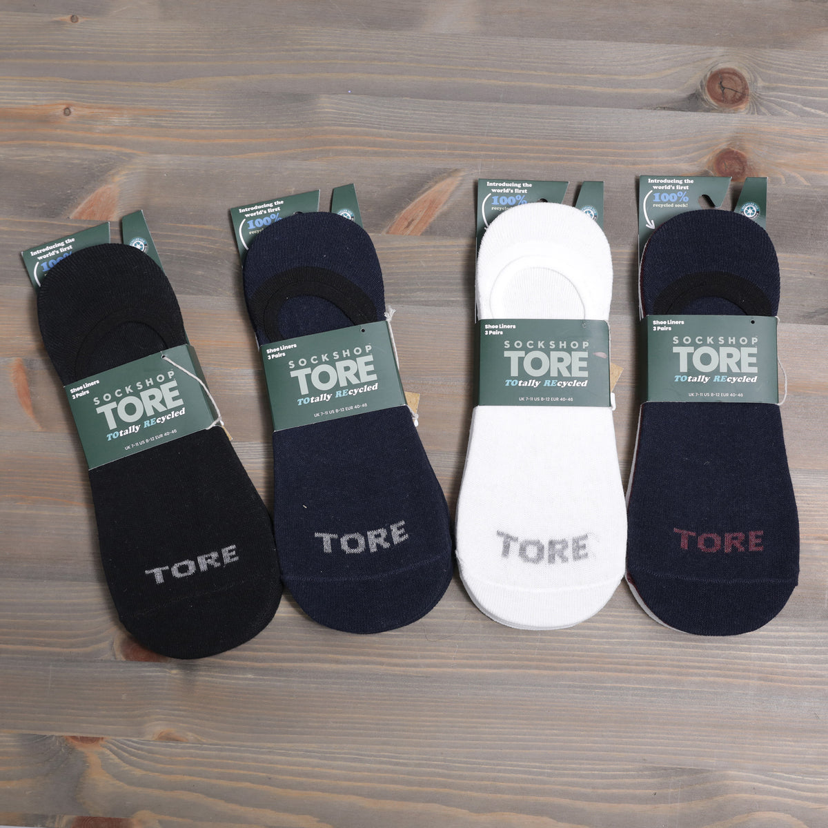 Sockshop Tore Shoe Liner Socks 3 Pairs Mens 7-11 Various Colours