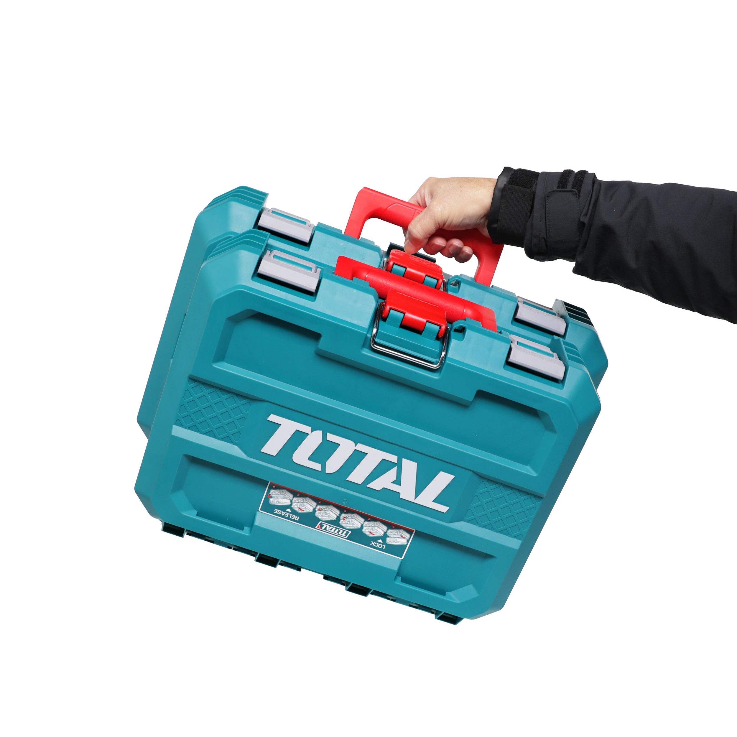 Total 19" Stackable Plastic Tool Box - 48cm x 32cm x 14.8cm - TPBXS102