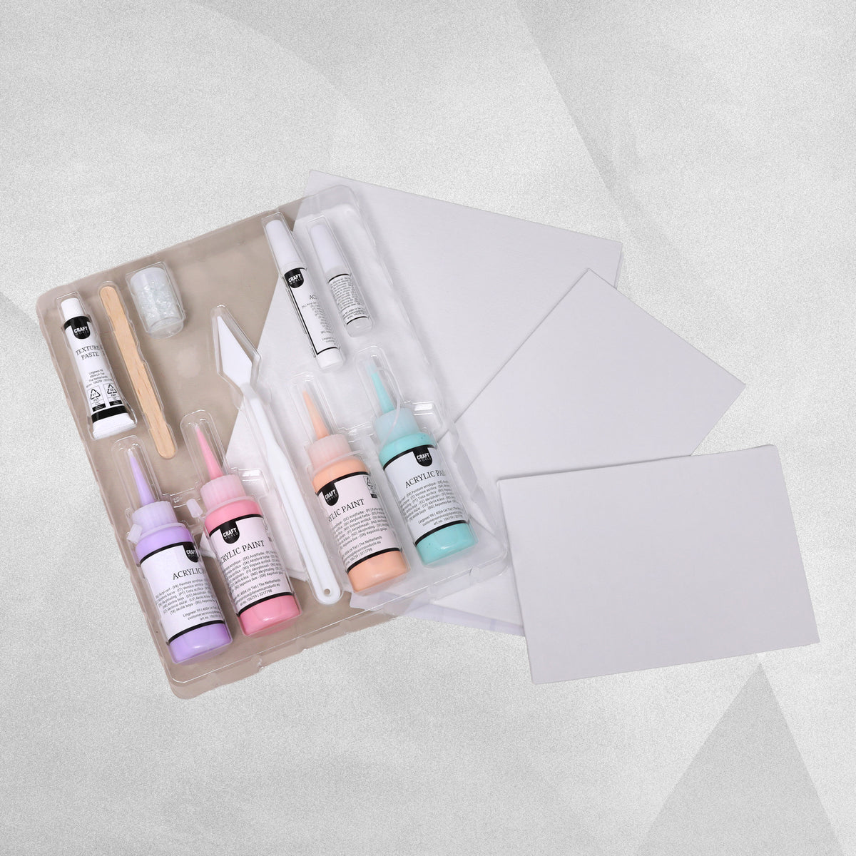 Craft World Marble Pouring Kit with Canvases - available in Metallic, Neon & Pastel