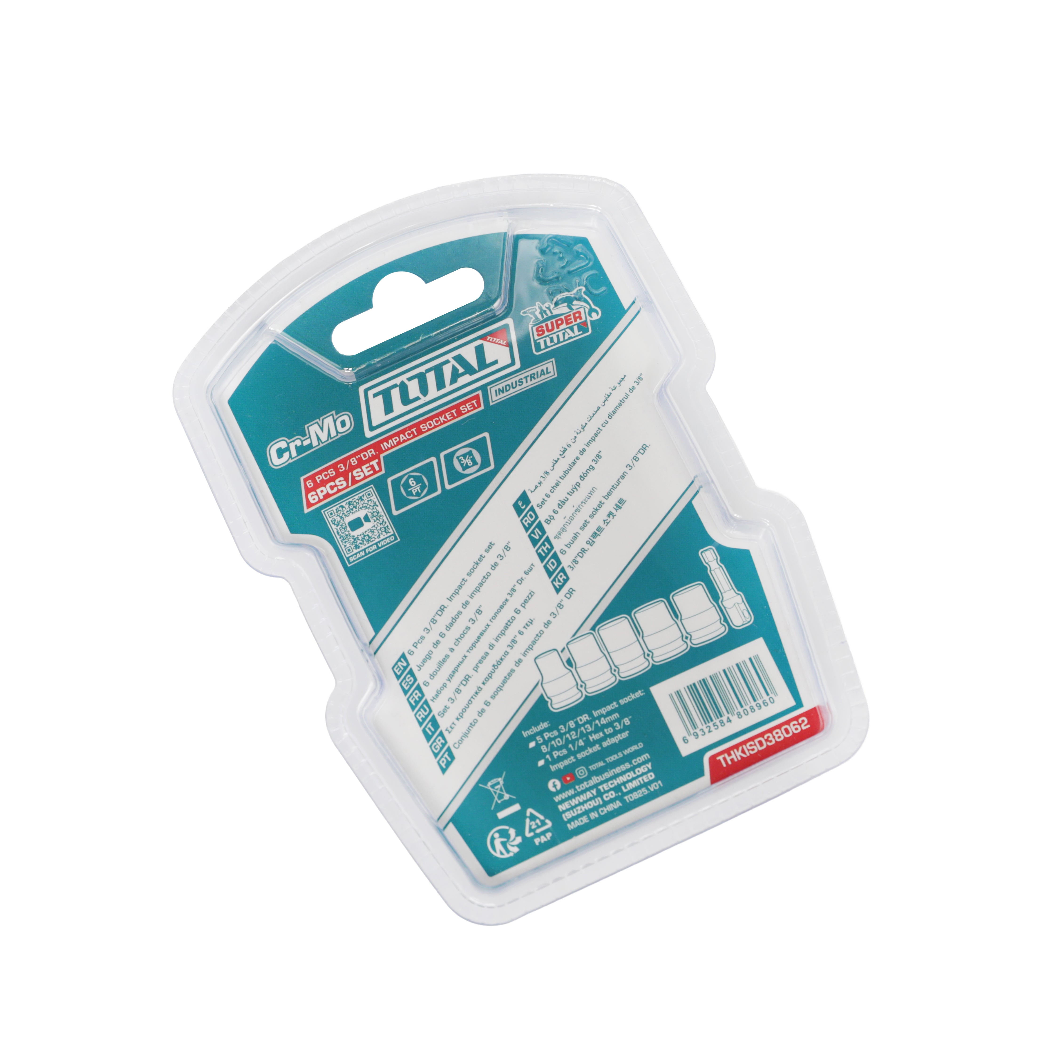 Total 3/8" DR Impact Socket Set - 6pcs - THKISD38062